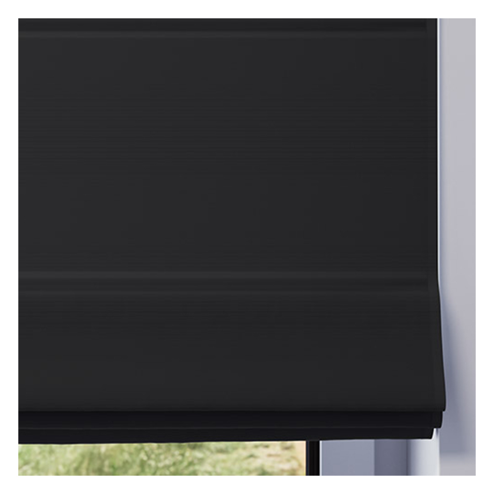 Stoffmuster für Raffrollo nach Maß | 504 schwarz / verdunkelnd / Roma