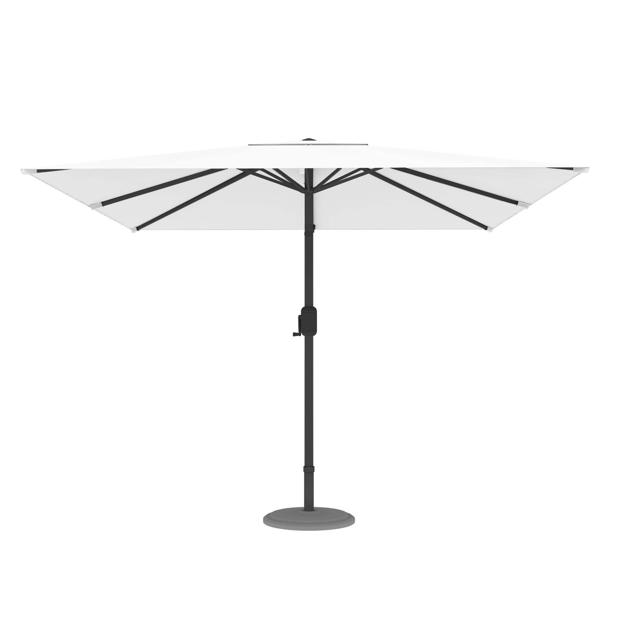 slider_image_2a350365c10a4ad5ad8b0b387e390019 Moderner Sonnenschirm mit zentralem Mast und Kurbelmechanismus