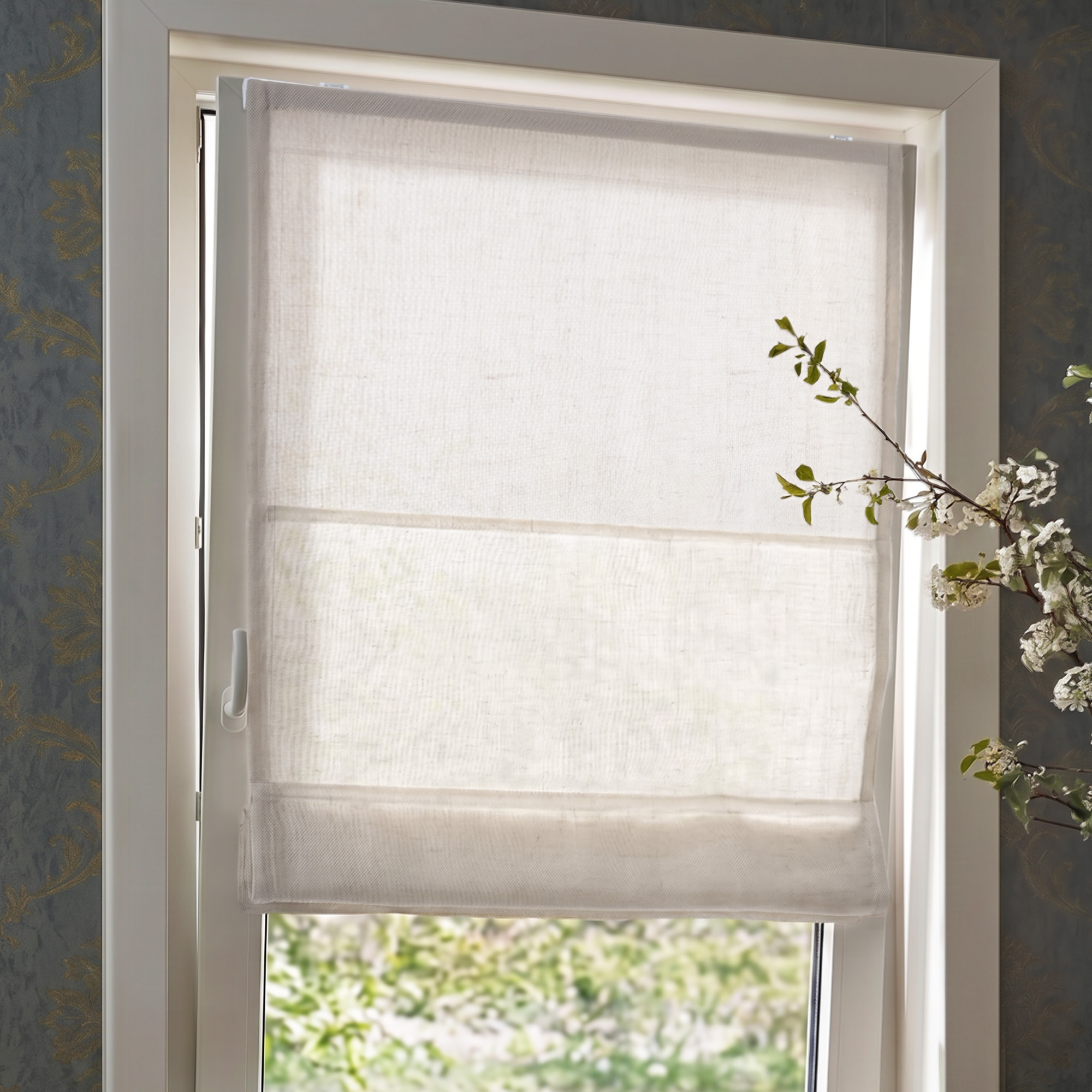 Ivora Premium Raffrollo | 140 x 240 cm, elfenbein-meliert, blickdicht