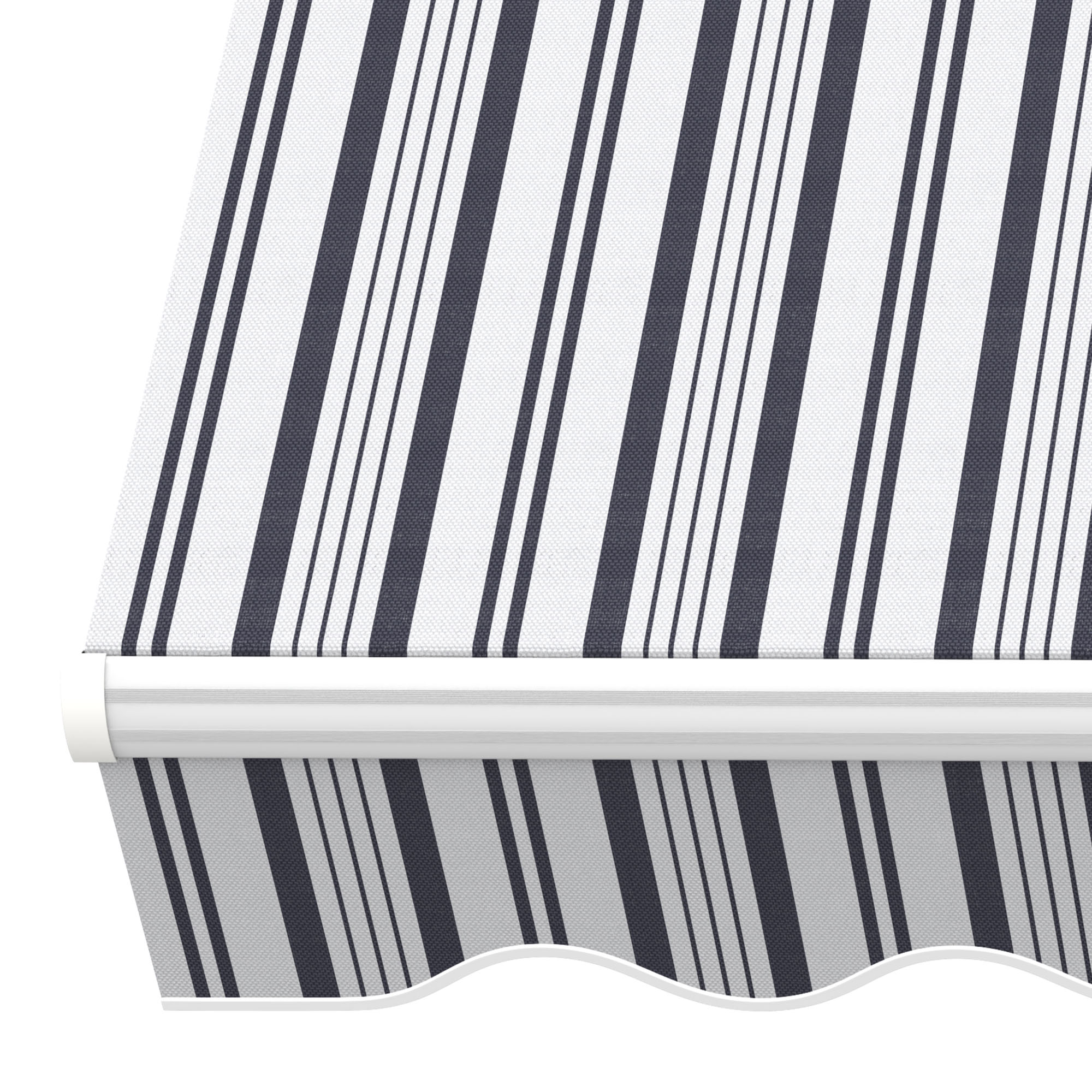 slider_image_01928fd43b367d3fa91d6969b310c994 Gelenkarmmarkise Basic 2000 mit gestreiftem Stoff und geschwungenem Abschluss