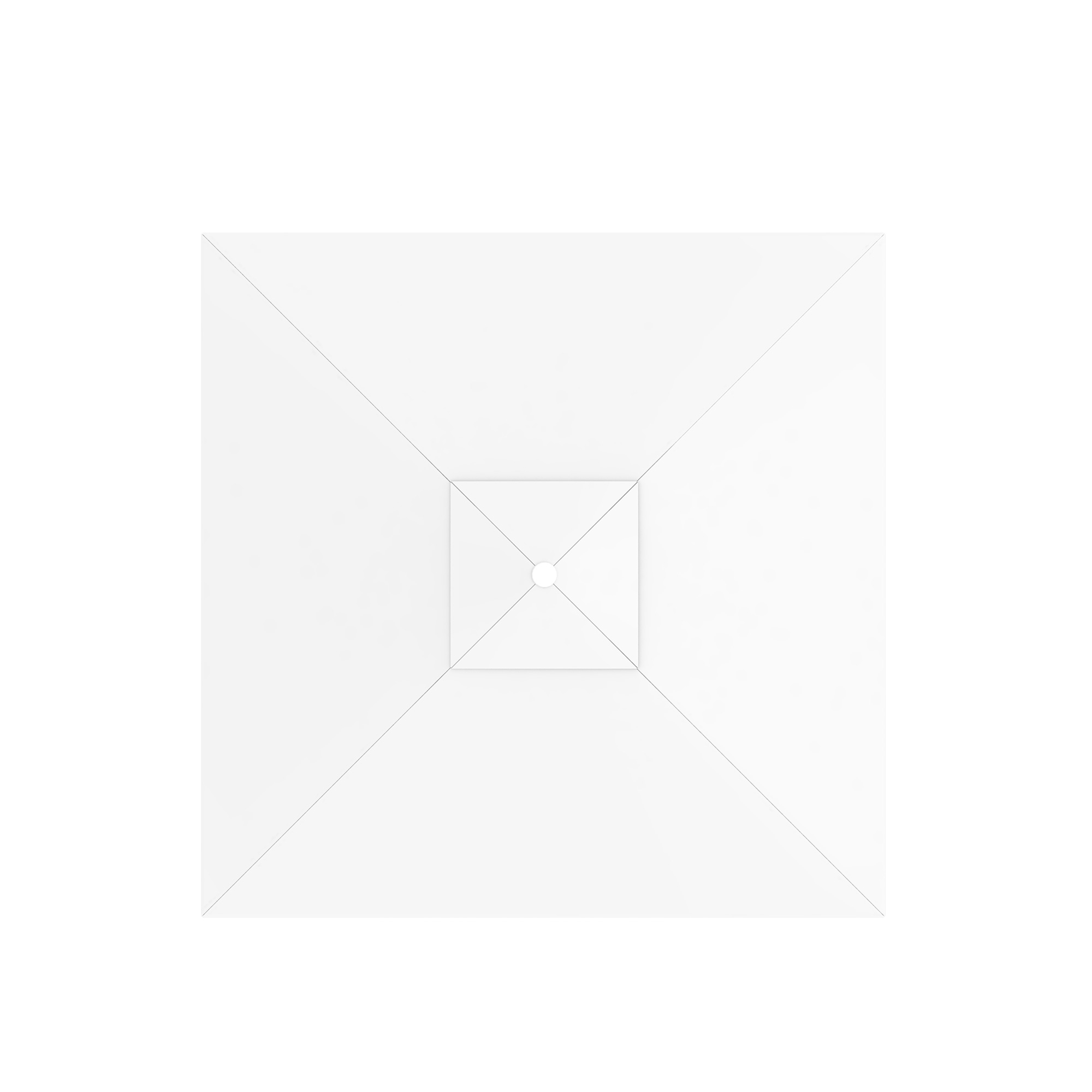 Quadratischer Sonnenschirm von oben, symmetrisches Design mit zentralem Punkt
