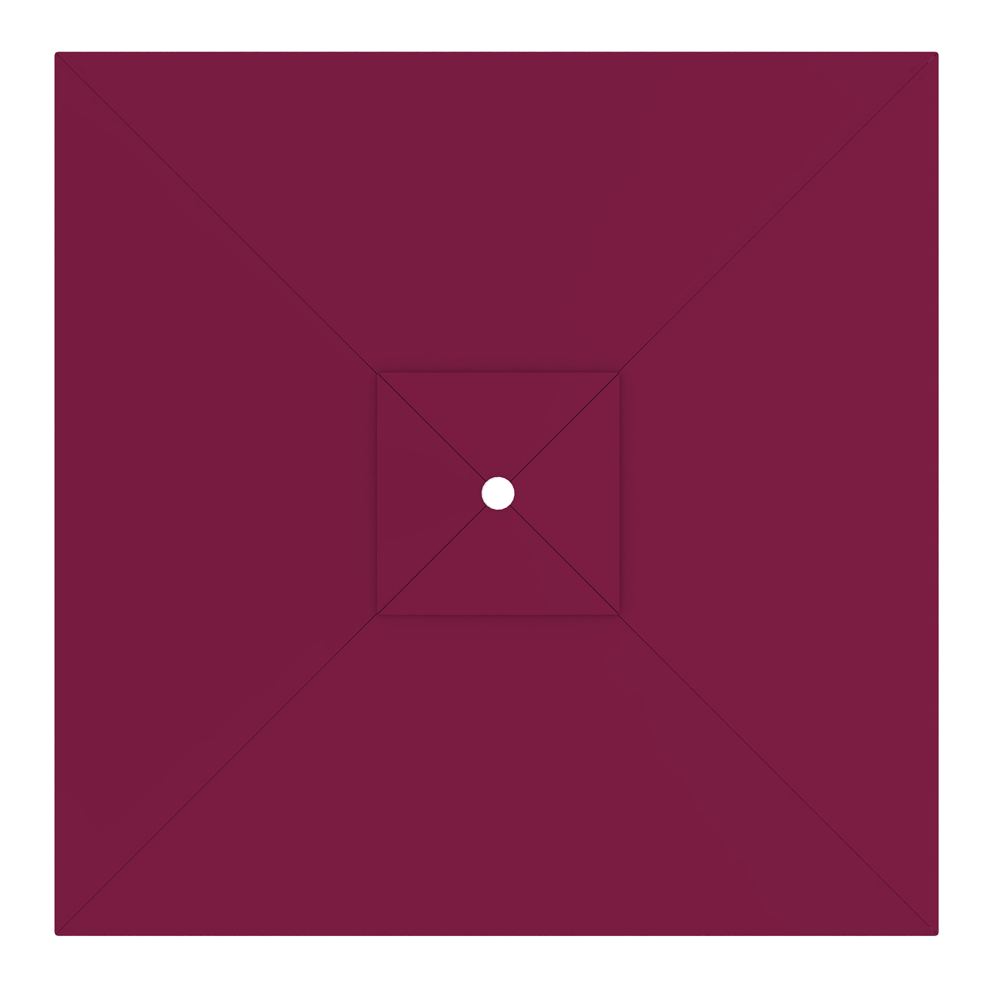 Quadratische Bespannung für Sonnenschirm mit zentraler Öffnung