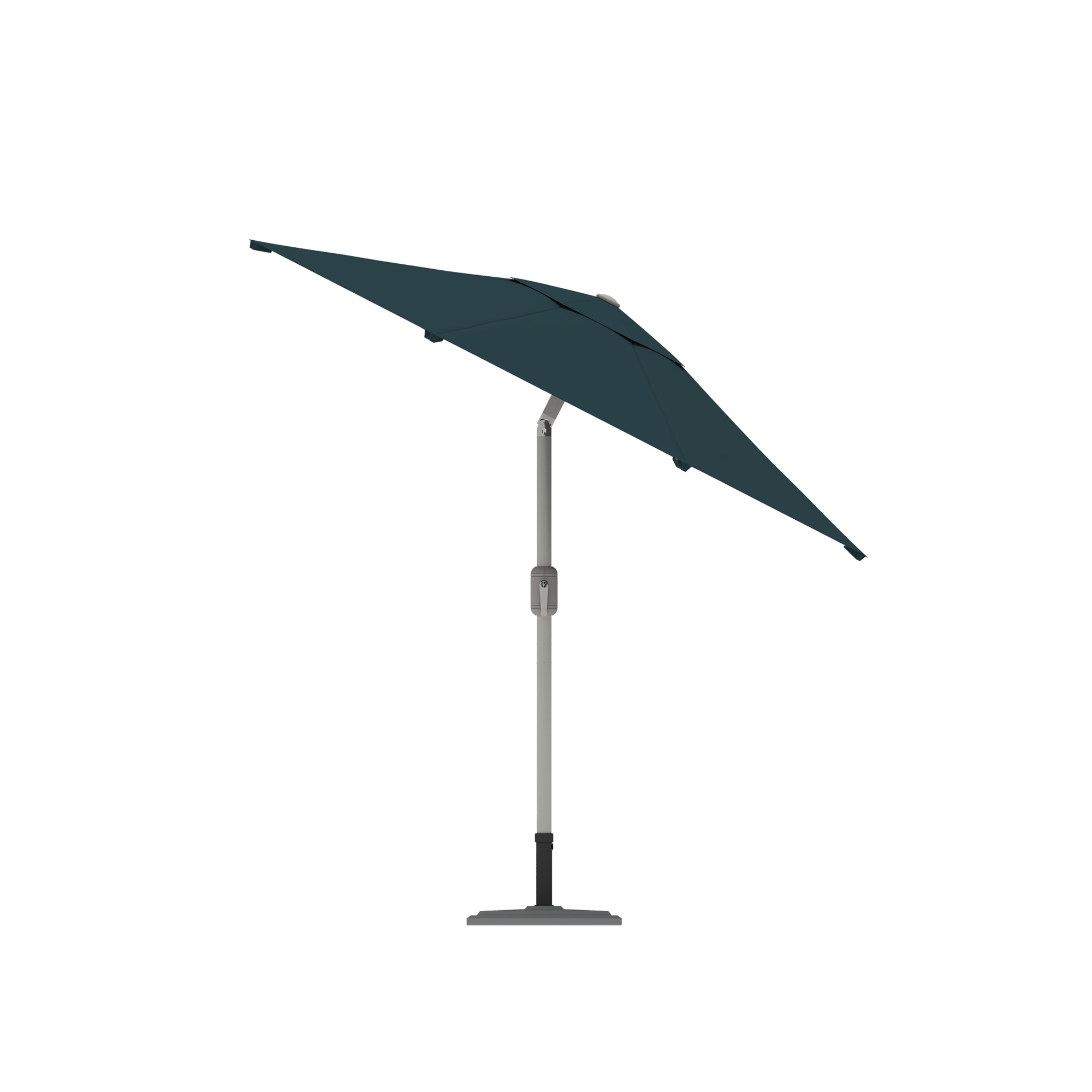 Freistehender Sonnenschirm mit verstellbarem Gestell und rundem Schirm