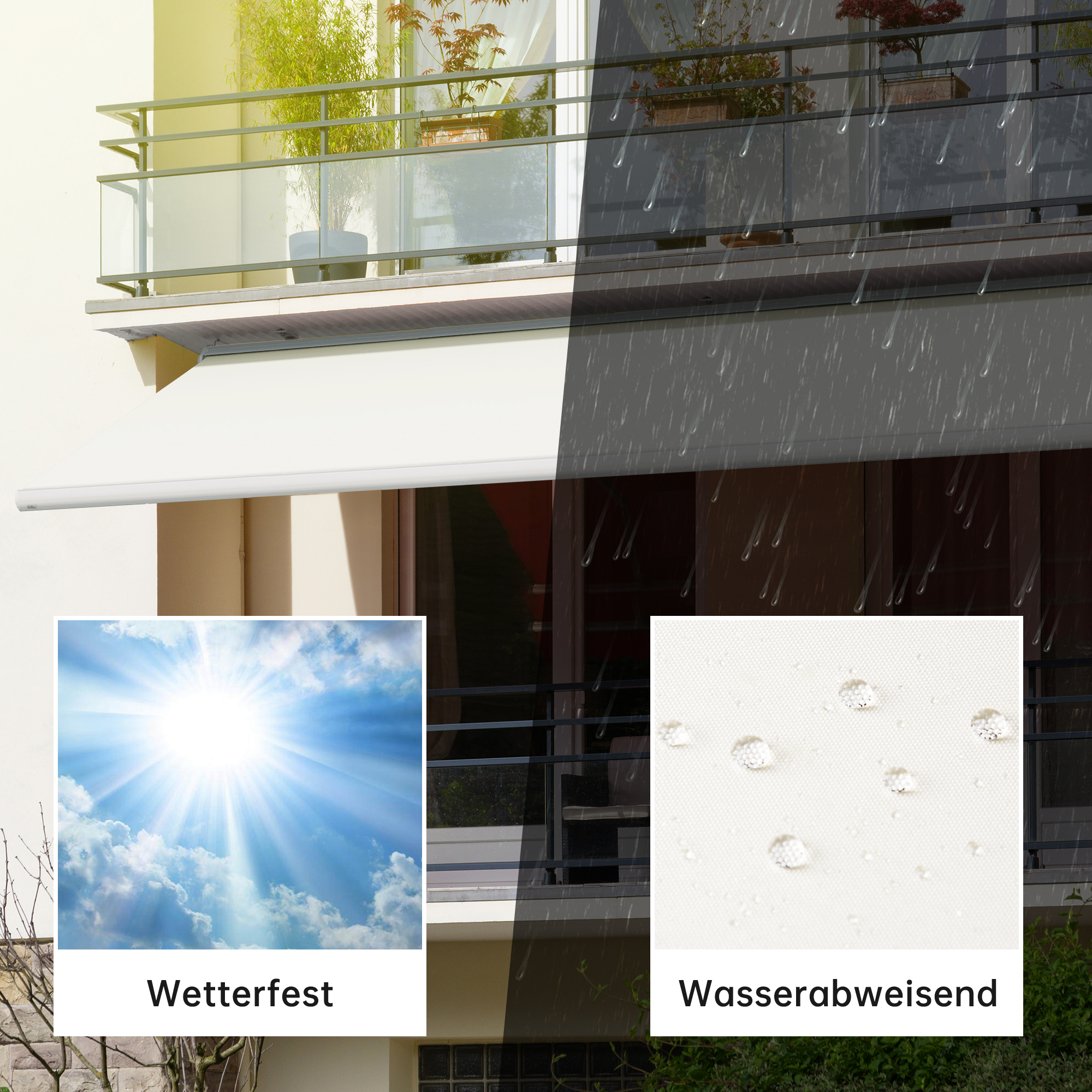 slider_image_0192906e6565749db4b85a180c76a546 Kassettenmarkise Curve 2000 an einem Balkon, wetterfest und wasserabweisend