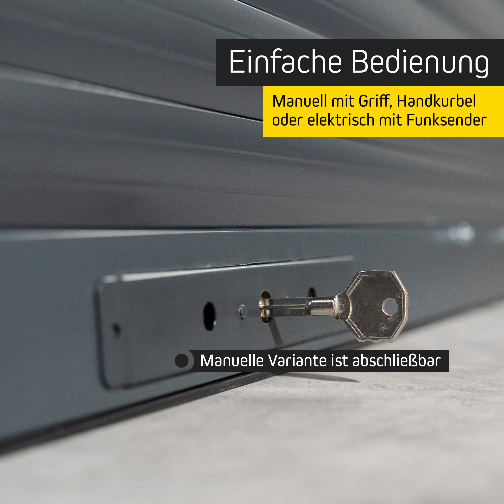 Rollladen für Pergola mit Lamellendach, manuell oder elektrisch bedienbar, abschließbar