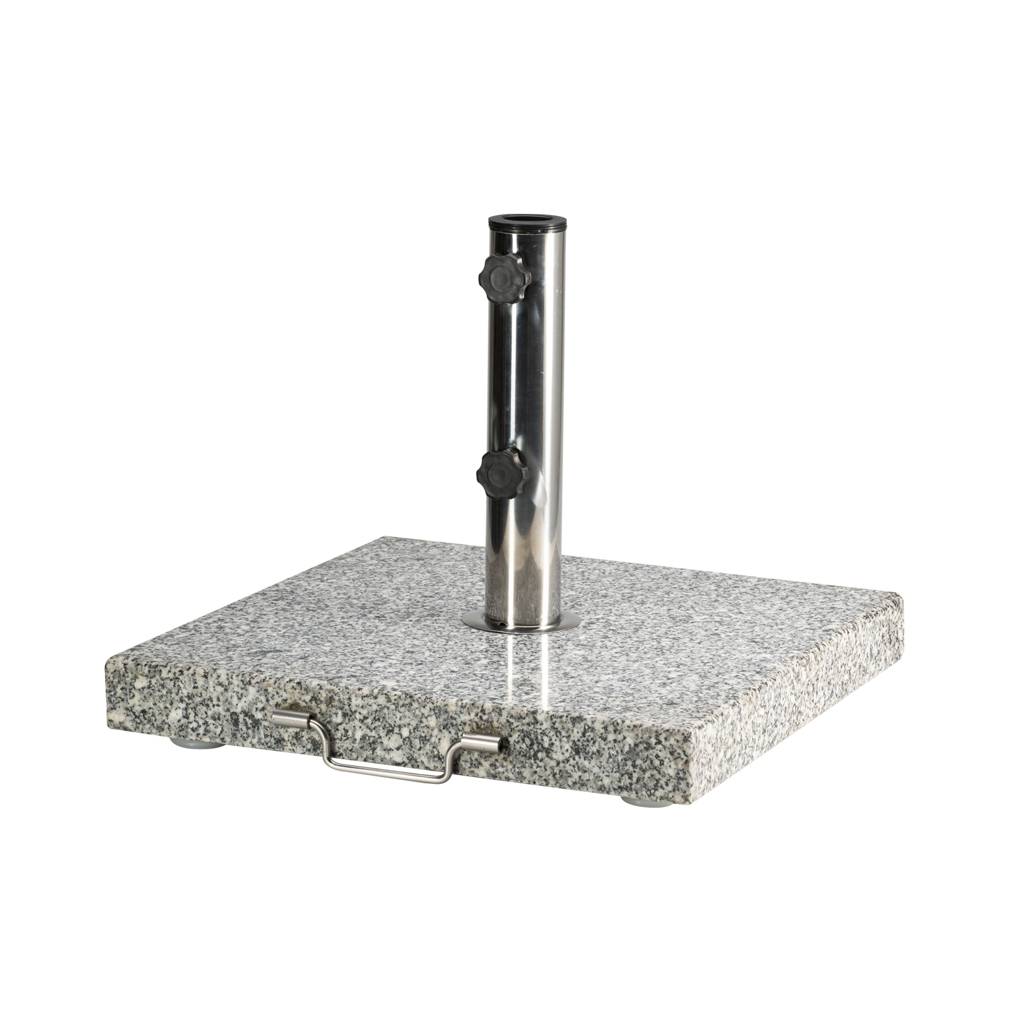 Quadratischer Schirmständer aus Granit mit Rollen und Griff, Rohrhalterung für Sonnenschirme