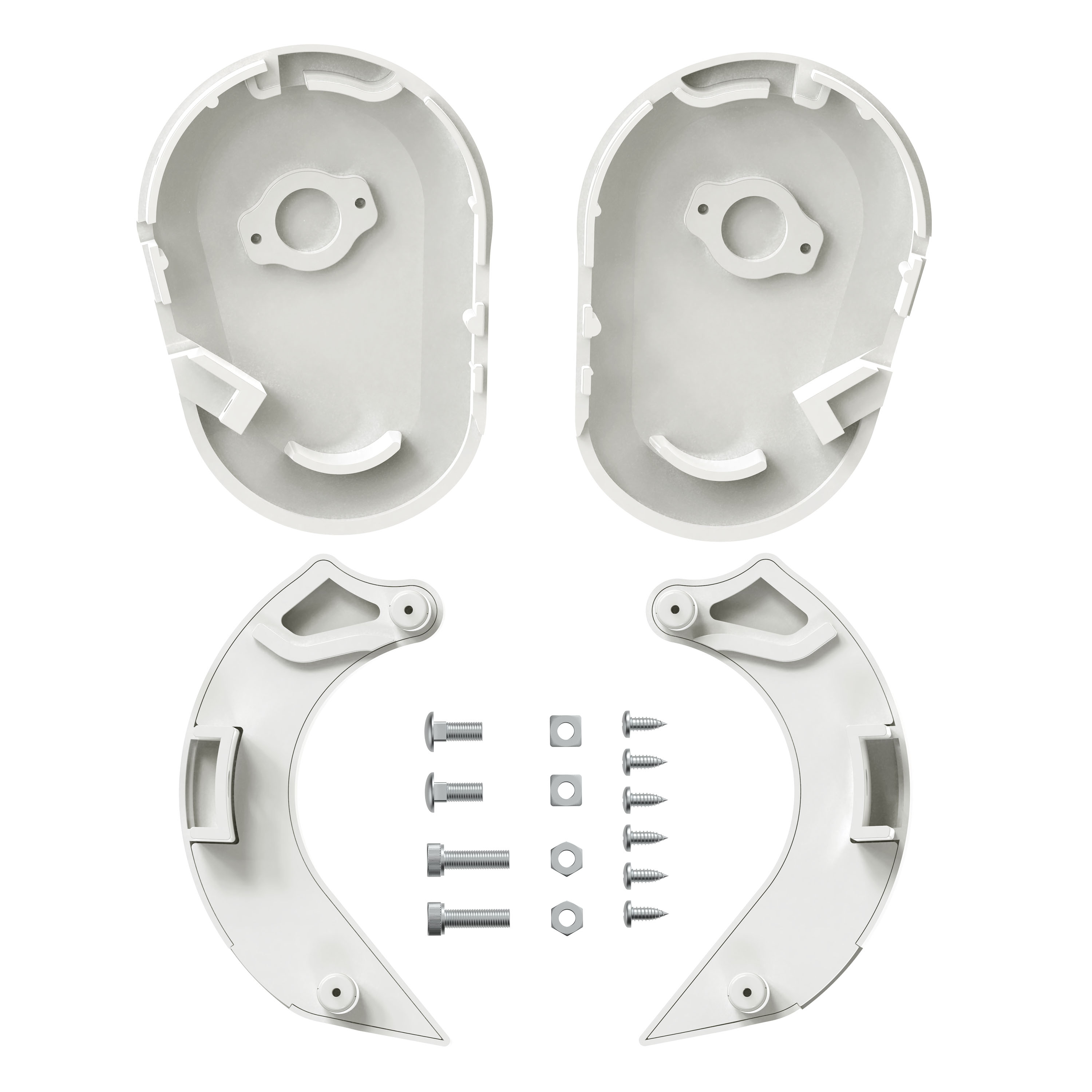 Zweiteiliges Set mit Schrauben und Muttern für Montagezwecke