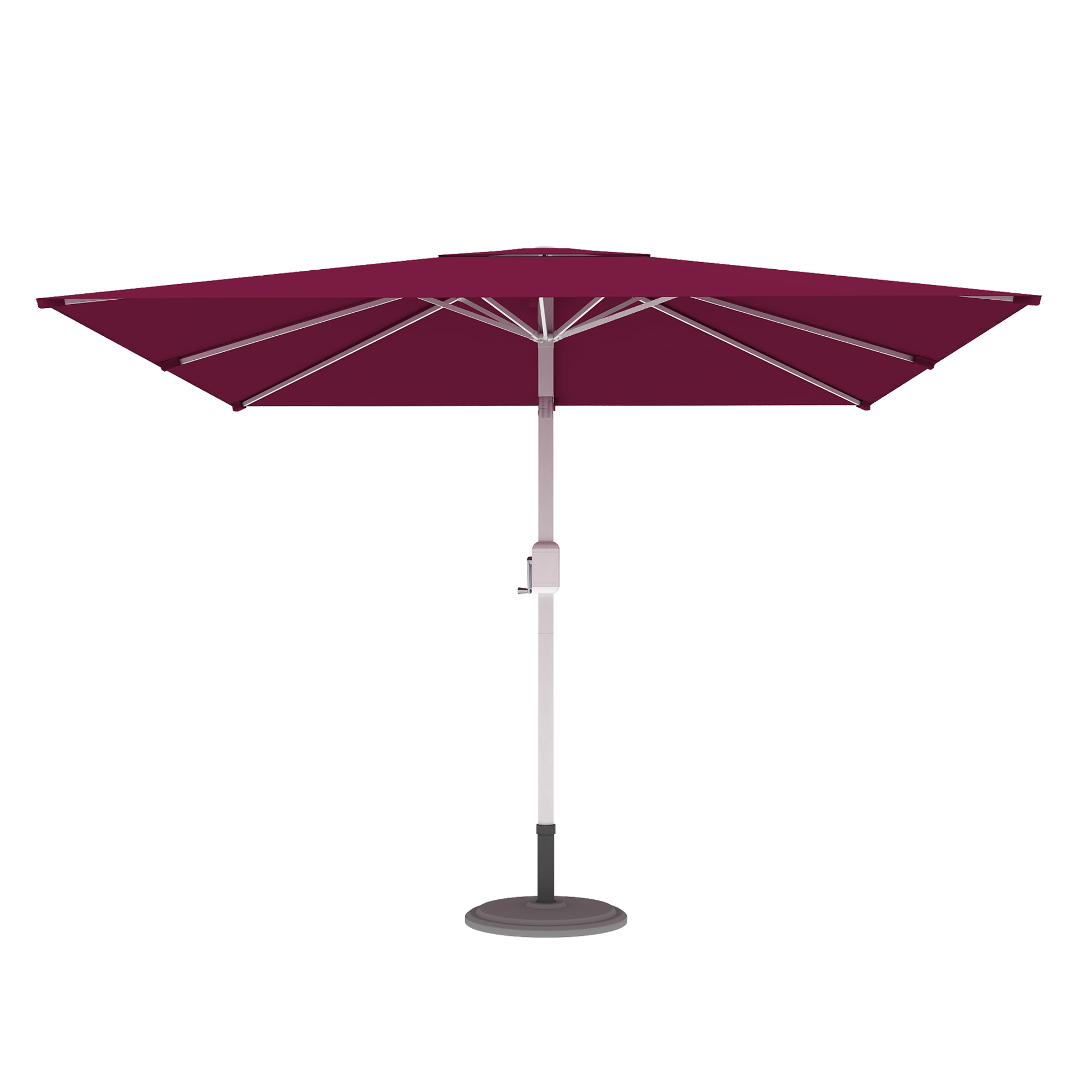 slider_image_0e9973149a034149b6748dae5c3b9f92 Moderner Sonnenschirm mit zentralem Mast und Kurbelmechanismus