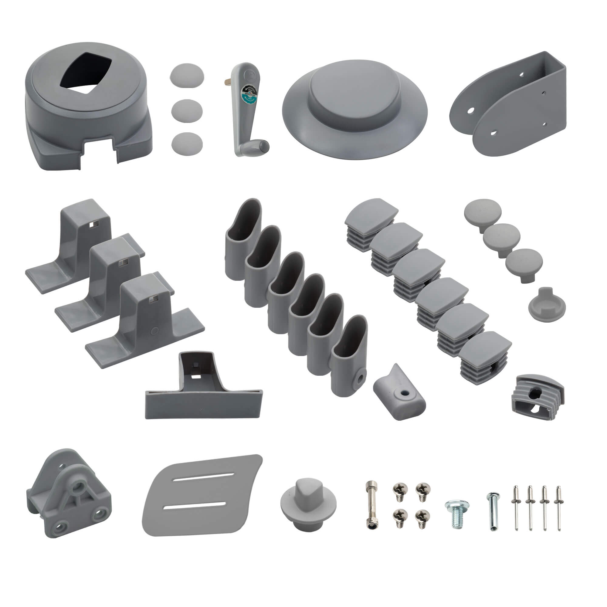 Ersatzteil-Set für Ampelschirm, bestehend aus mehreren Komponenten für Reparatur und Montage
