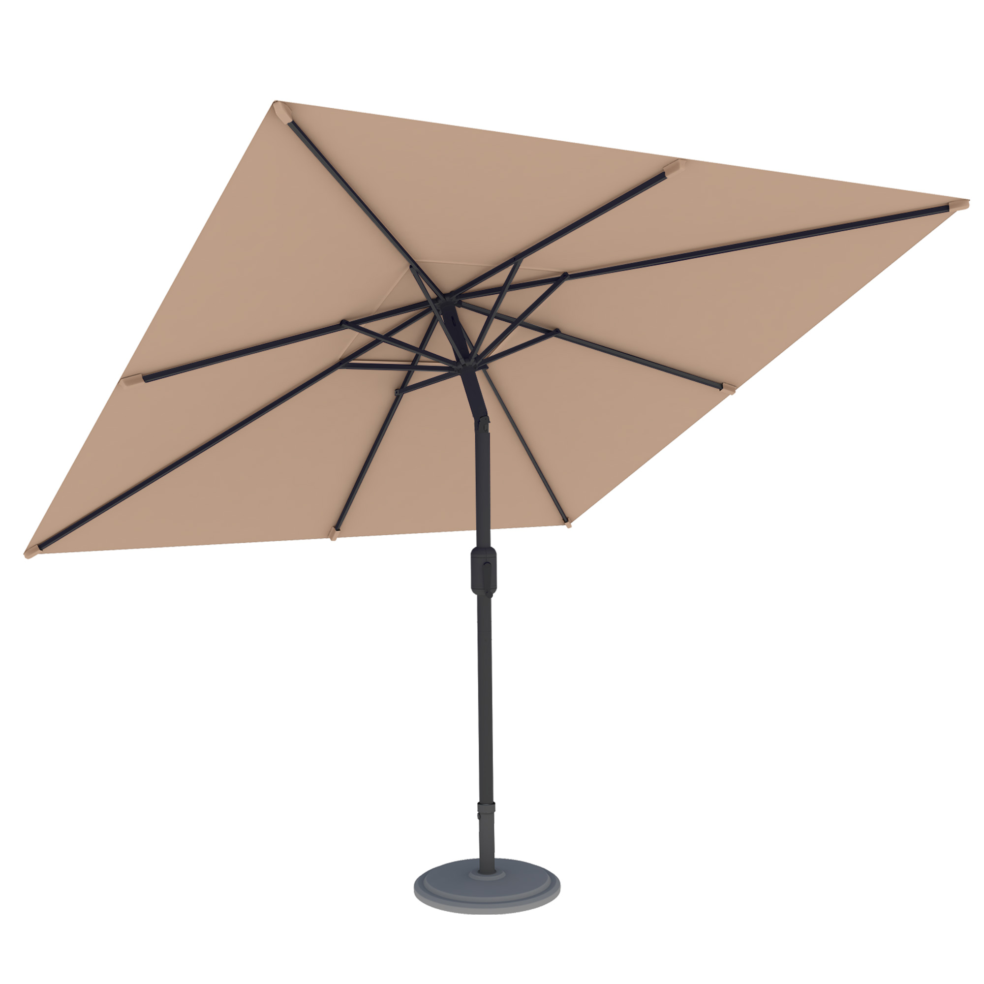 slider_image_5fd39e3e91b44f829467baacd0c6a4f2 Quadratischer Sonnenschirm mit stabilem Standfuß und verstellbarem Gestell