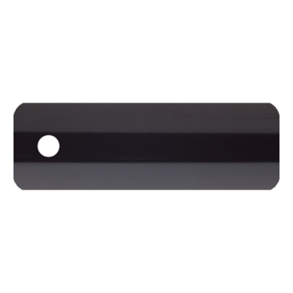 Lamellen-Muster für Aluminium-Jalousie nach Maß | 25 mm / 165 schwarz / glänzend Muster für Aluminium-Jalousie mit Loch zur Befestigung