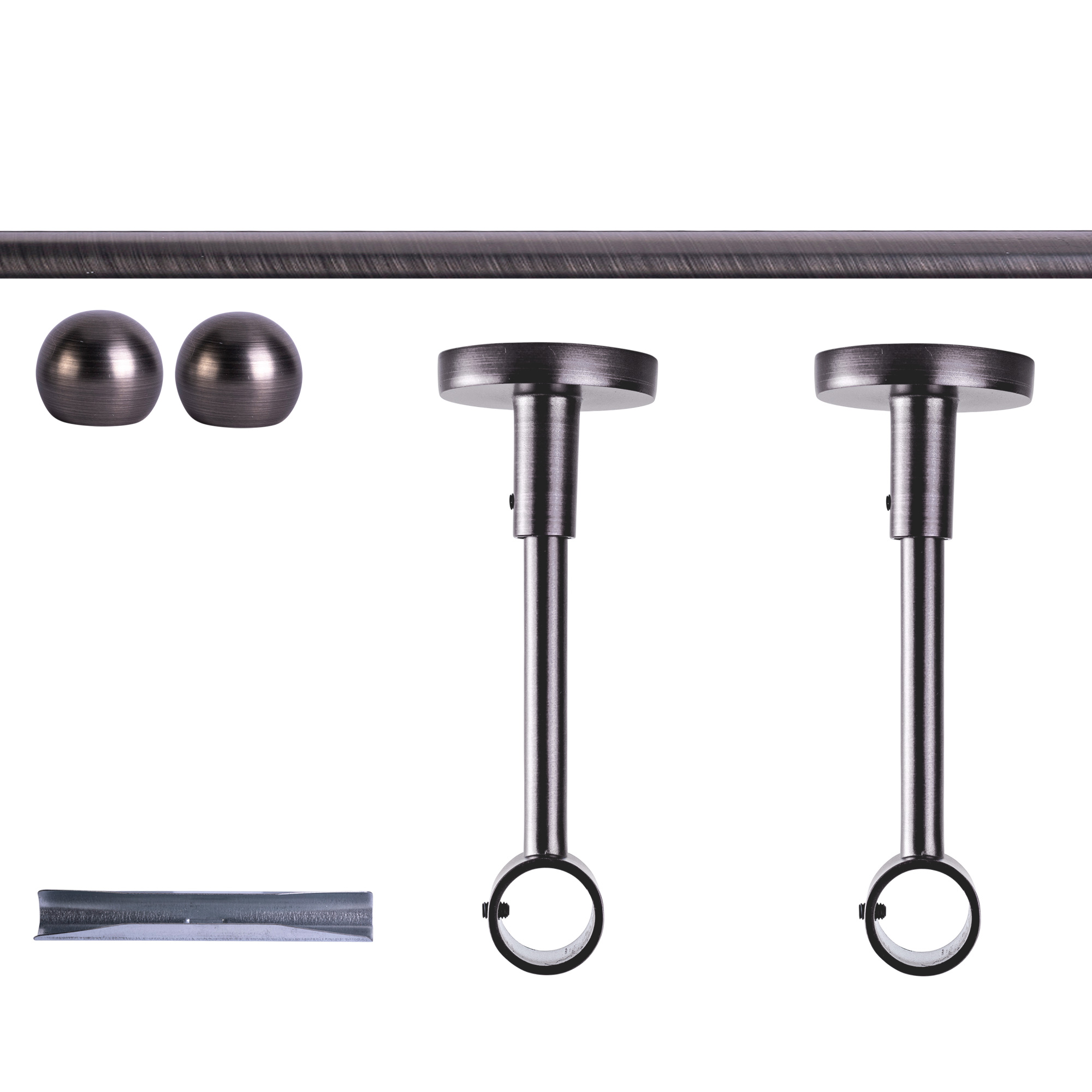 Gardinenstange Set mit Halterungen und Endstücken für Wandmontage