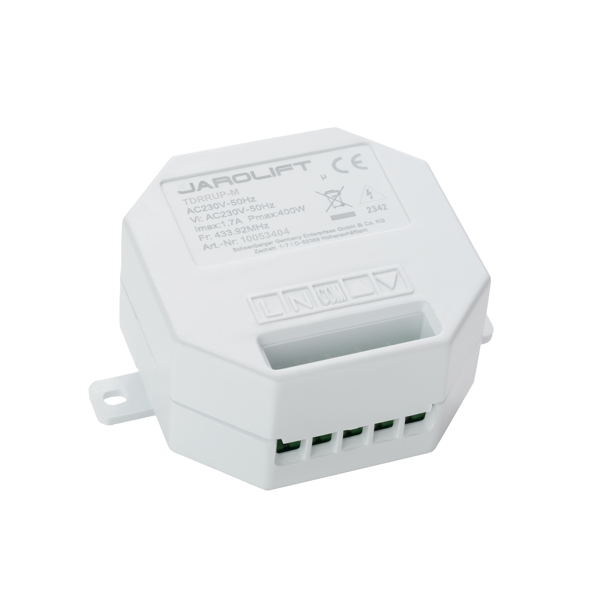 slider_image_0193493918f67d30beb9f94bb70b3d11 Funkempfänger für Markisenmotoren, 1-Kanal, Unterputzmontage, rechteckiges Gehäuse