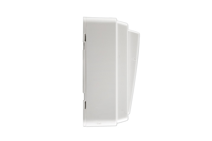 Seitenansicht eines Wippschalters oder Tasters mit rechteckigem Gehäuse