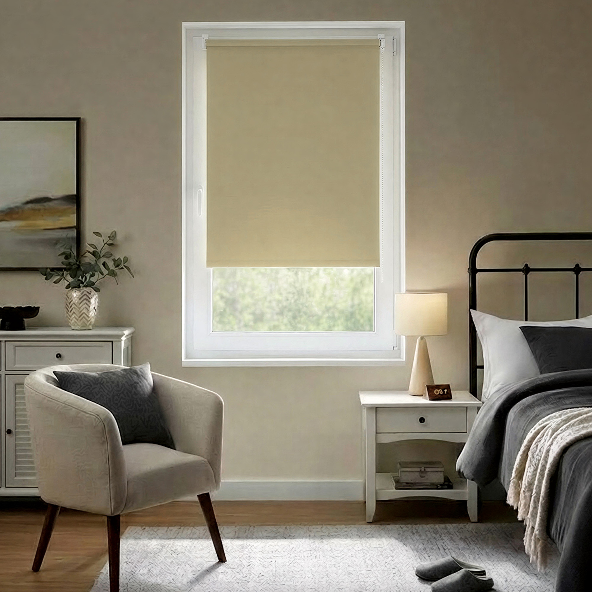 Klemmfix Tenebra Verdunkelungsrollo | 55 x 220 cm, beige