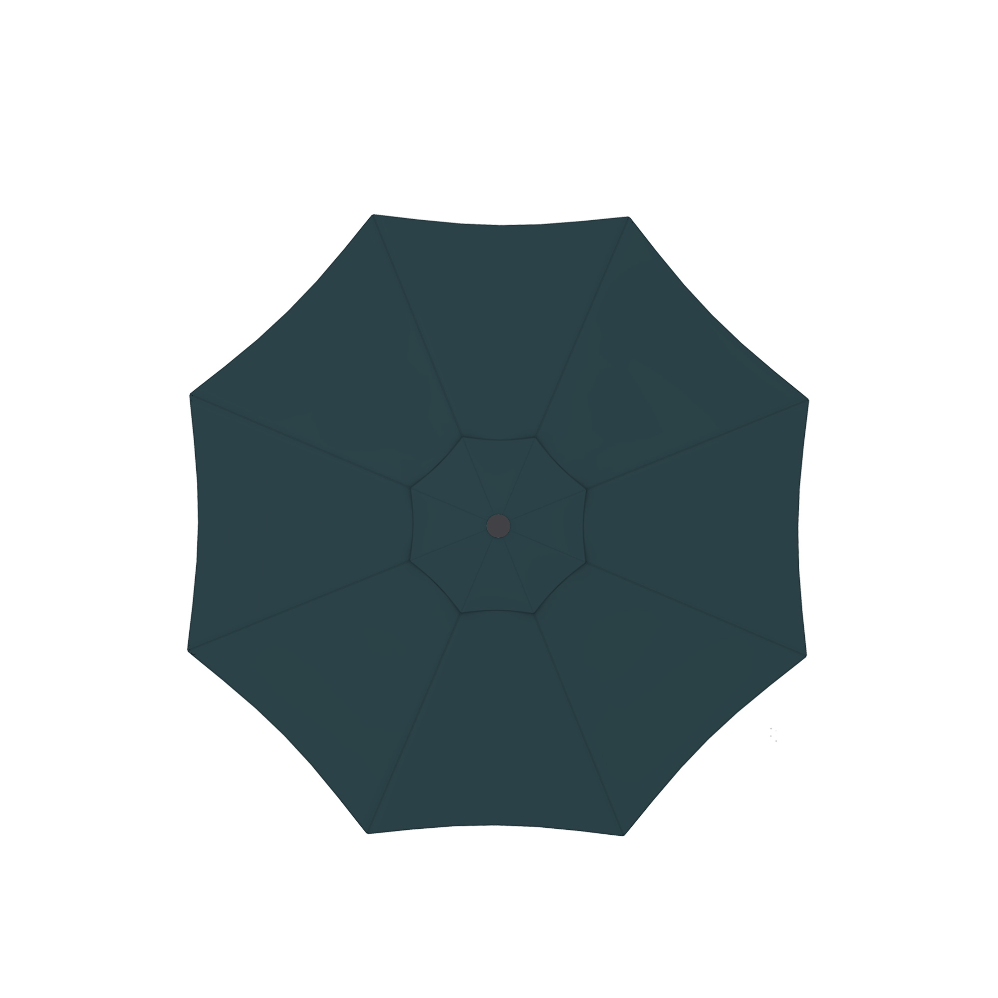 Quadratischer Sonnenschirm von oben, symmetrisches Design mit zentralem Punkt