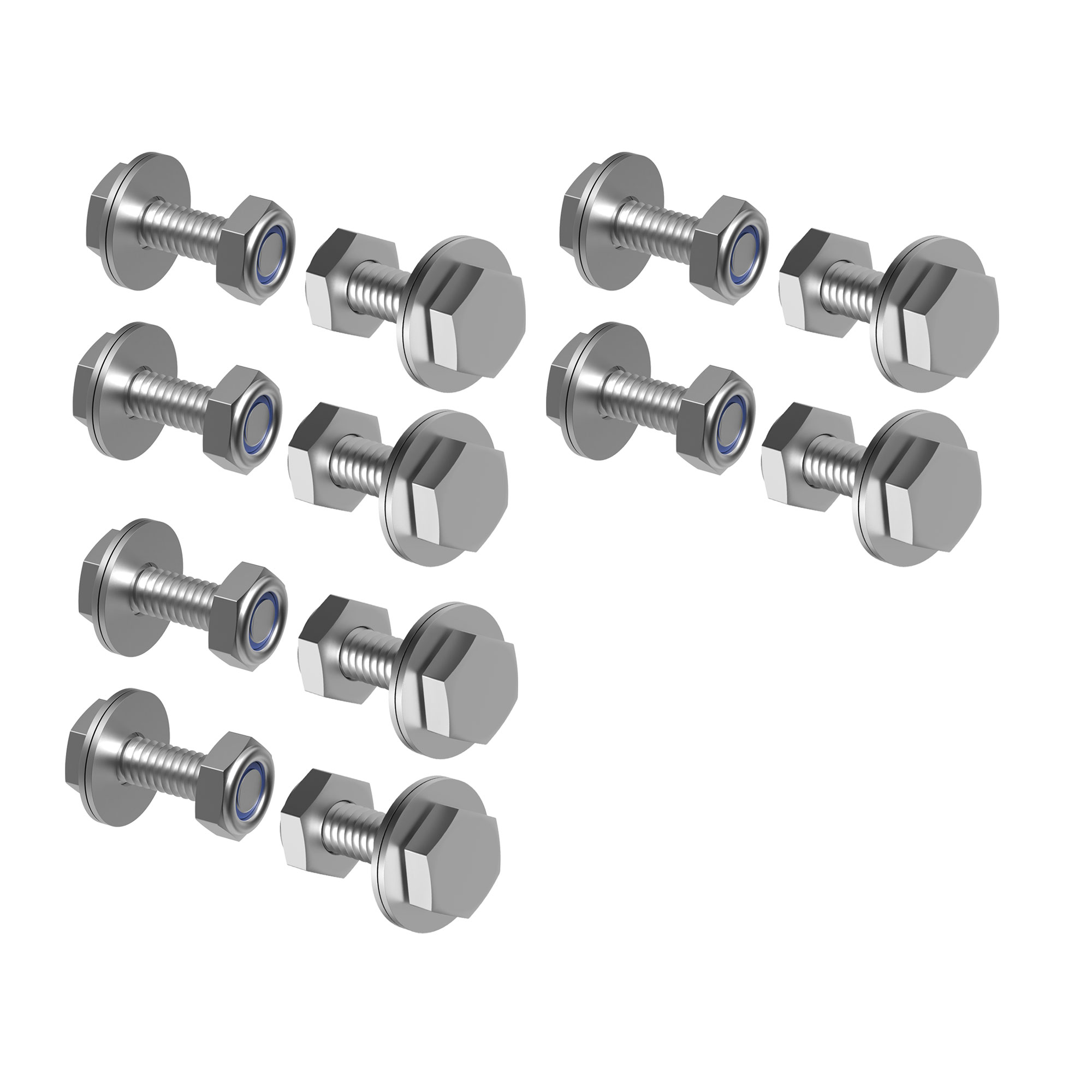 Schraubenset für Deckenhalterung einer Kassettenmarkise Curve 2000, bestehend aus Bolzen und Muttern