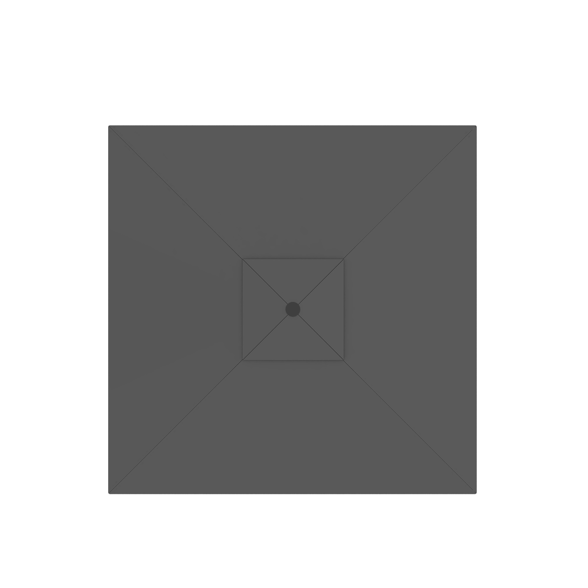Quadratischer Sonnenschirm von oben, symmetrisches Design mit zentralem Punkt