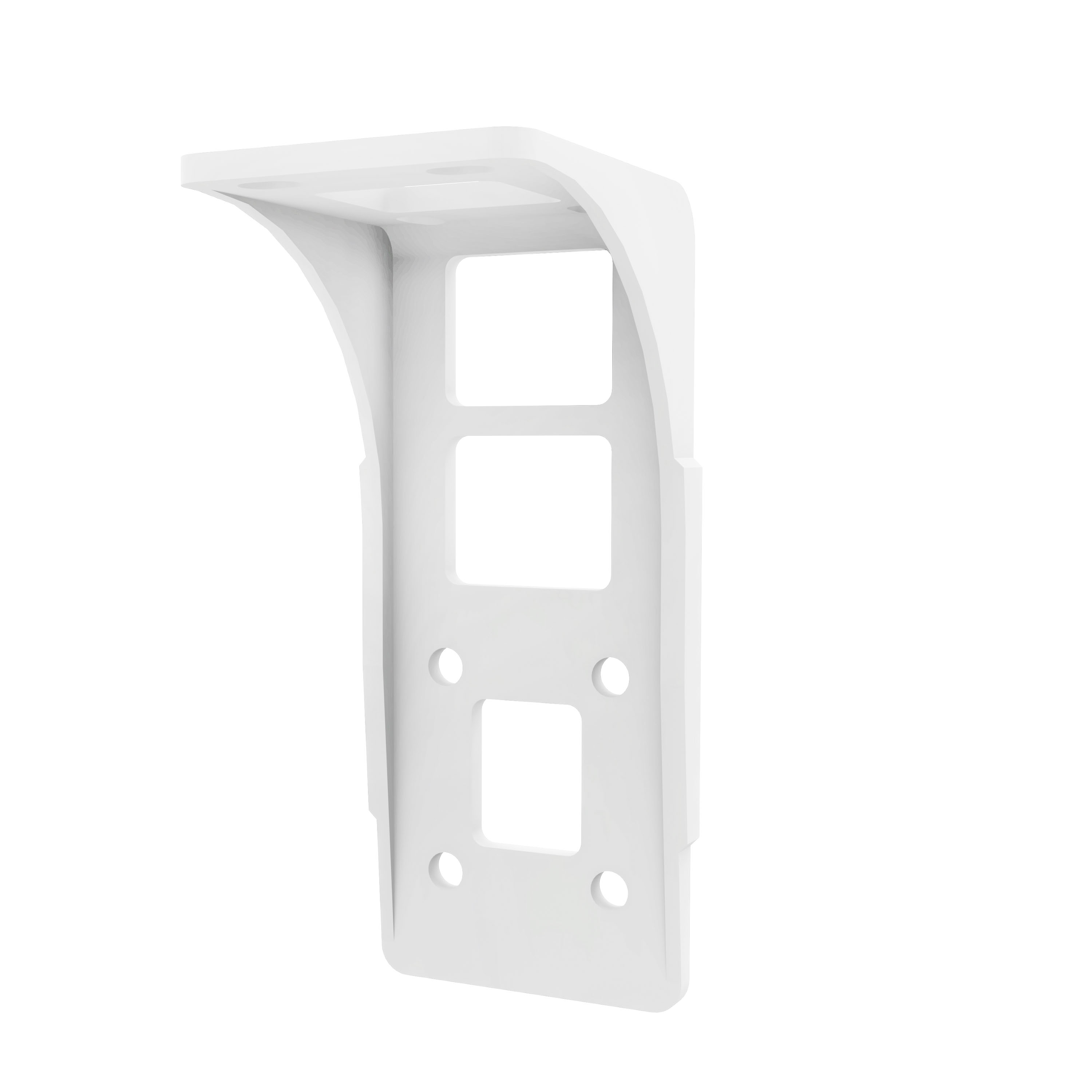 slider_image_0196aac616ae7598a2ef6fd86768a967 Halterung für Kassettenmarkise Quadris LED mit rechteckigen Aussparungen und Befestigungslöchern