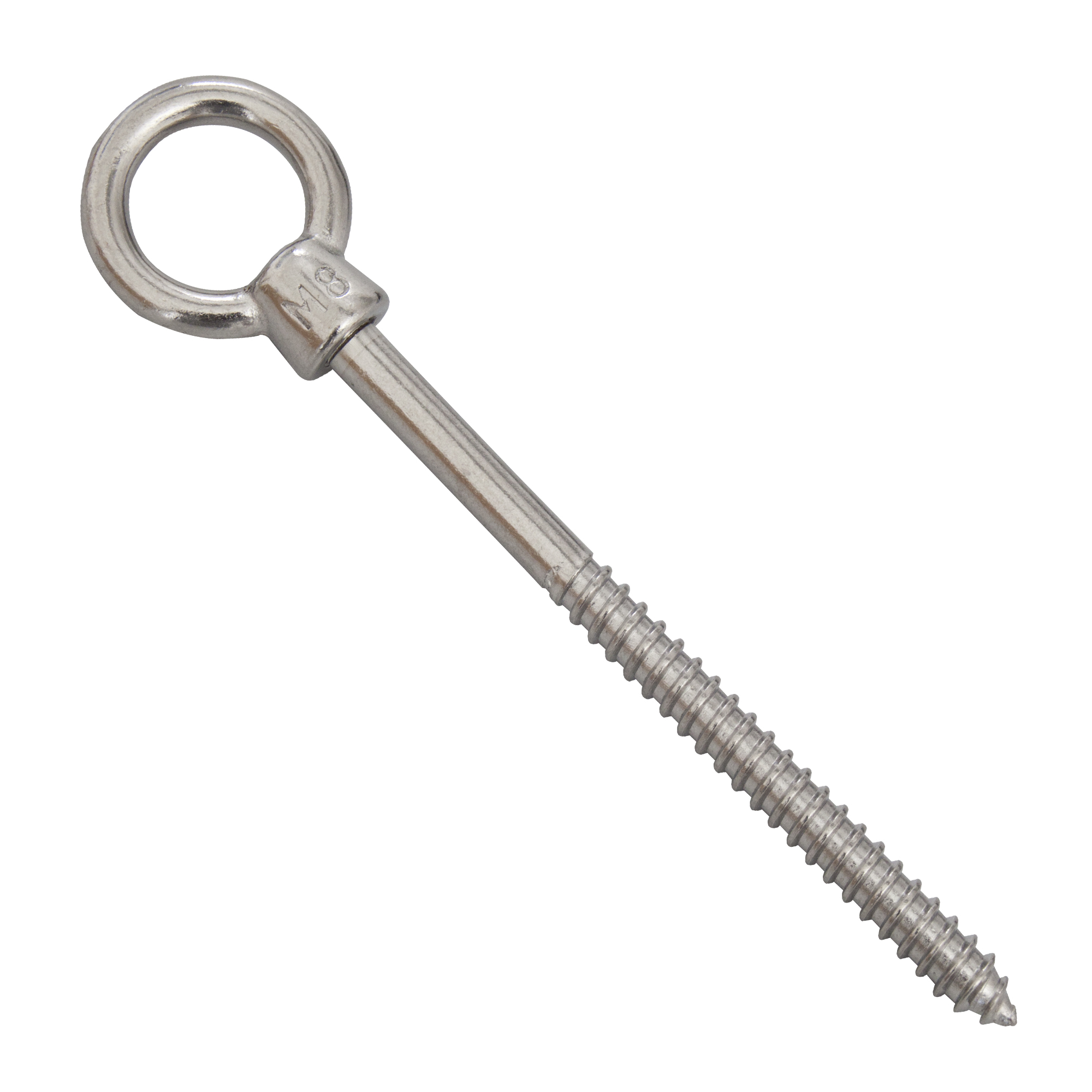 Ringschraube mit Holzgewinde aus Edelstahl, geeignet für Befestigungen und Aufhängungen