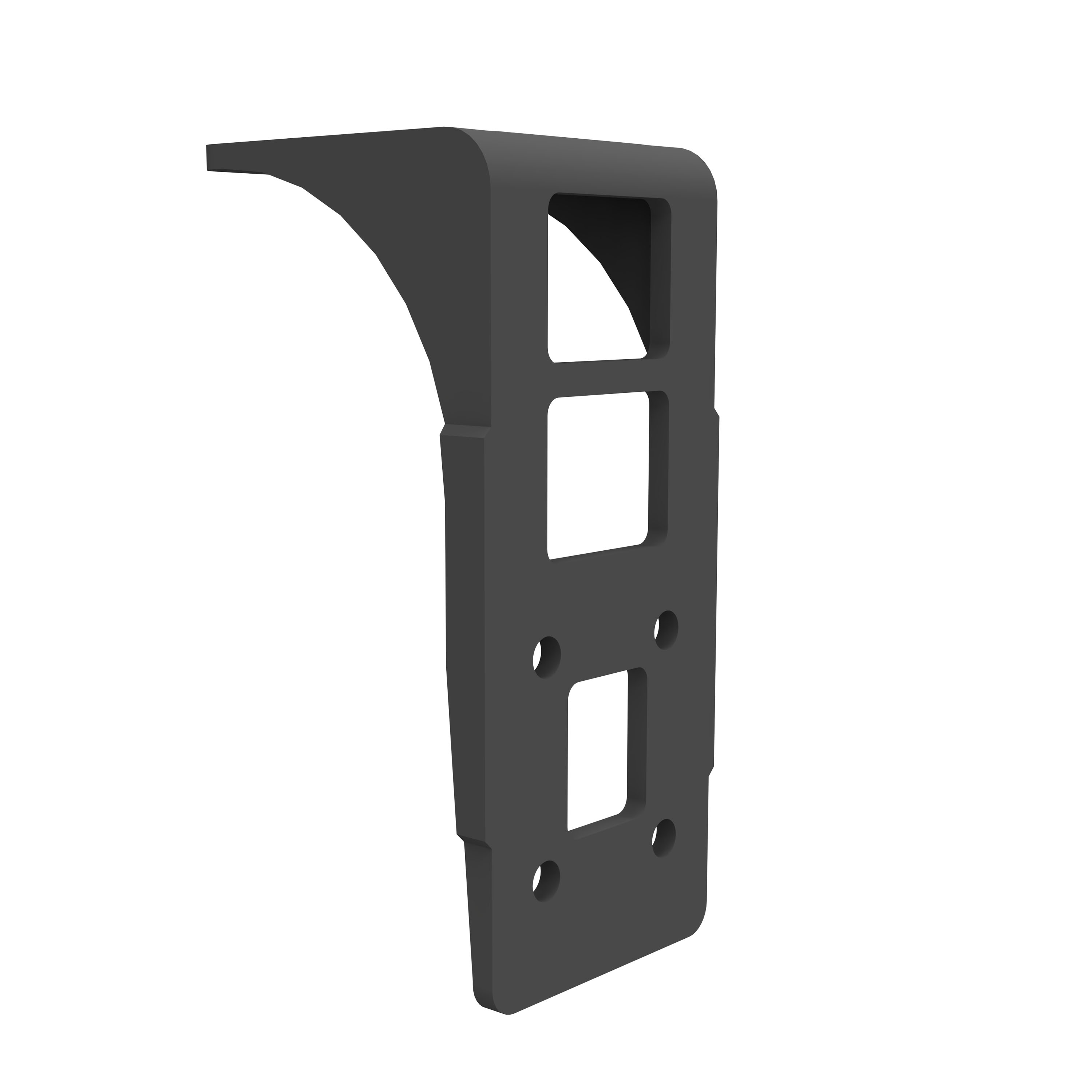 Halterung für Kassettenmarkise Quadris LED mit rechteckigen Aussparungen und Befestigungslöchern