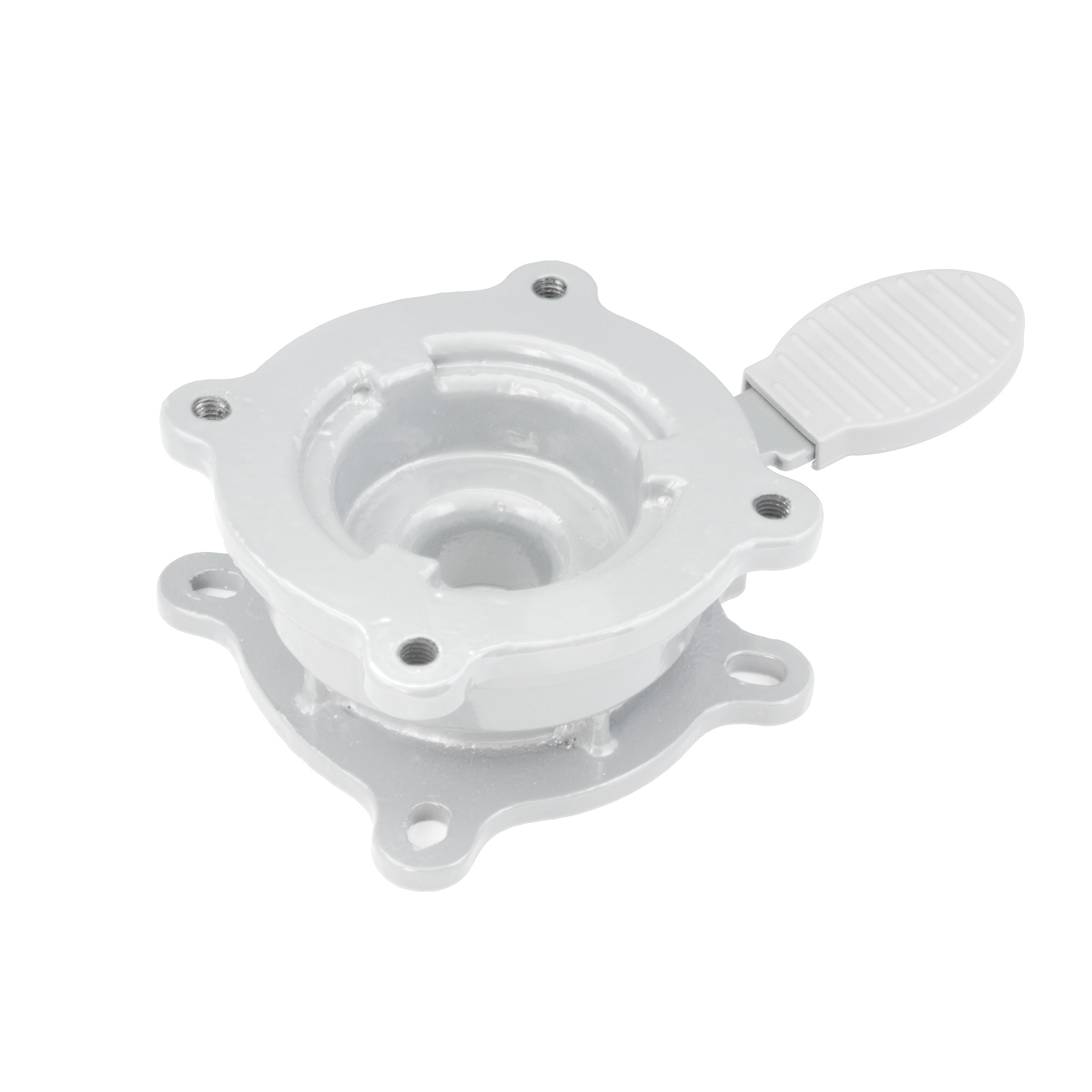 Drehmechanismus für Ampelschirm mit Hebel und Befestigungslöchern