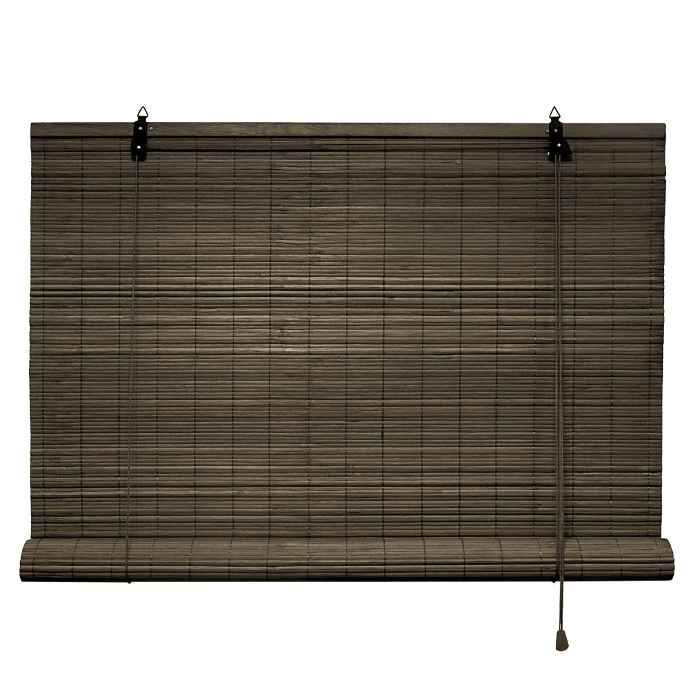 Bambusrollo mit Zugkordel zur Lichtregulierung und Sichtschutz, horizontal angeordnet