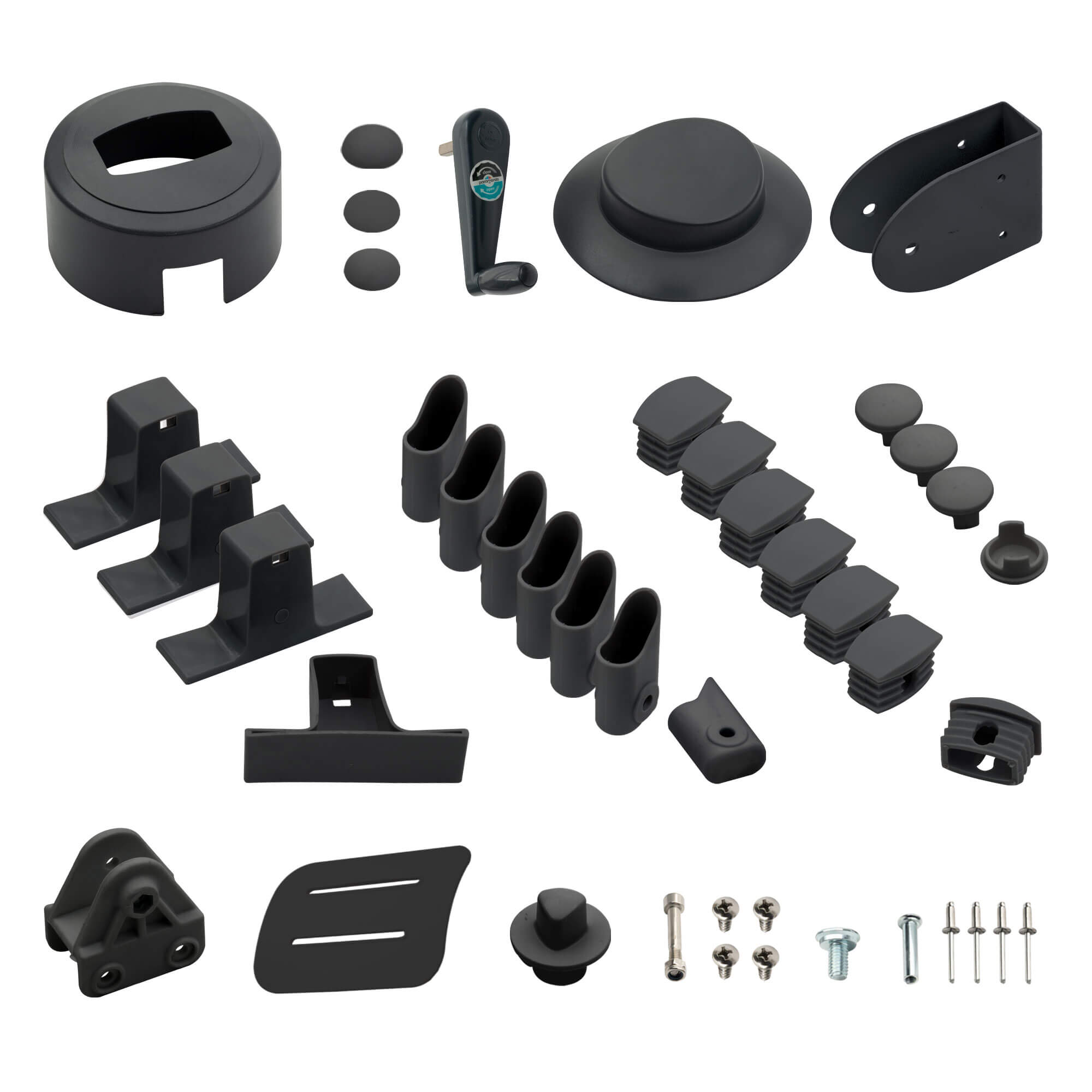 Ersatzteil-Set für Ampelschirm, bestehend aus mehreren Komponenten für Reparatur und Montage