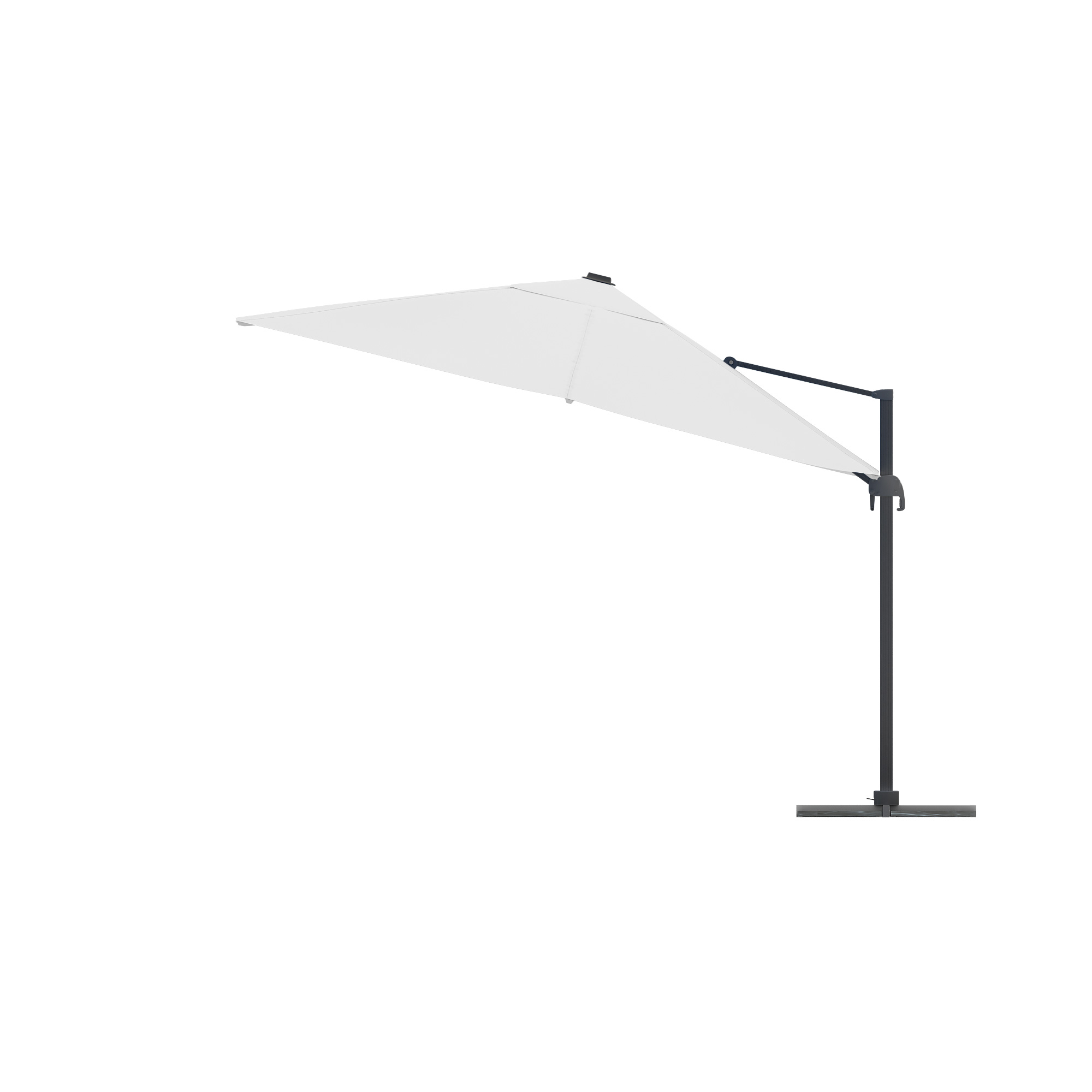 slider_image_e1f114b6c4b74f4480d43e2ad6a840b7 Freistehender Ampelschirm mit seitlichem Ständer und schwenkbarem Schirmdach