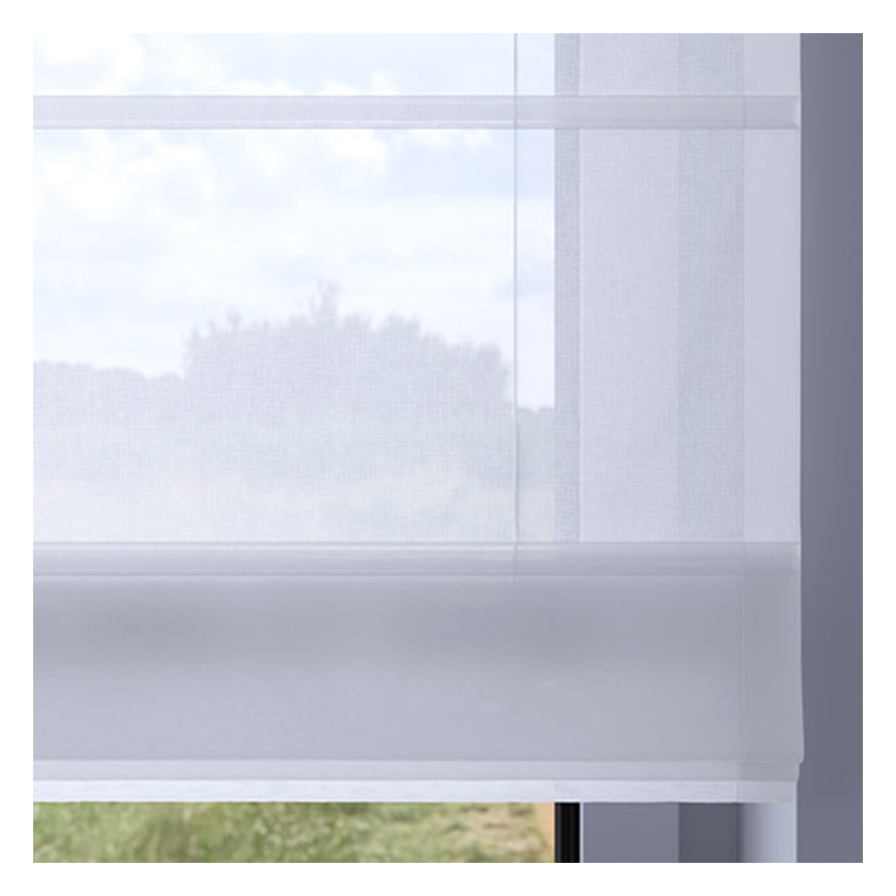 Stoffmuster für Raffrollo nach Maß | 01 weiß / transparent / Ardea