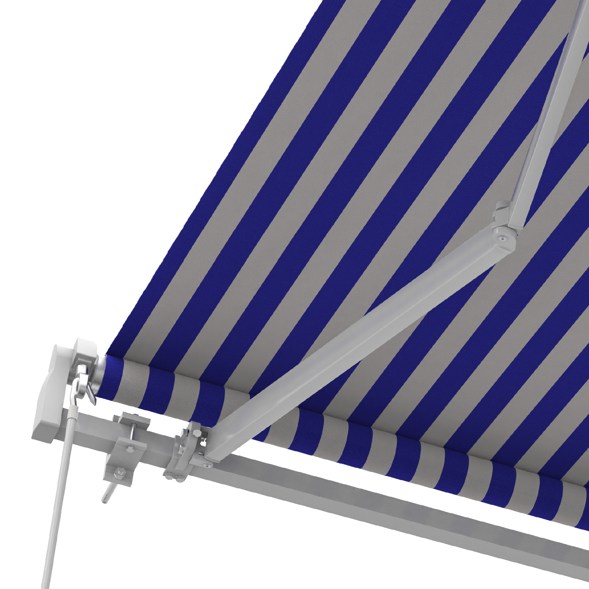 Gelenkarmmarkise Basic 2000 mit ausfahrbarem Arm und gestreiftem Tuch