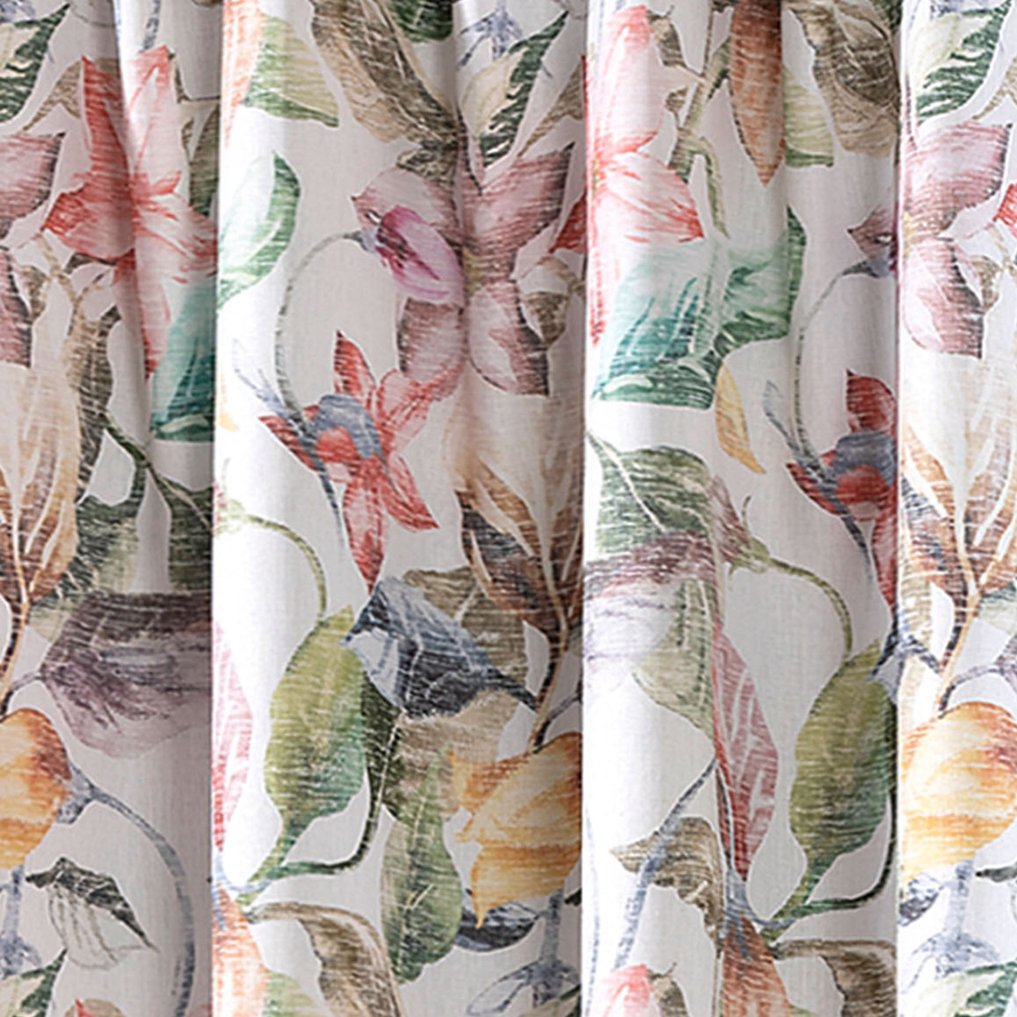 Vorhang mit Schlaufenband und floralem Design
