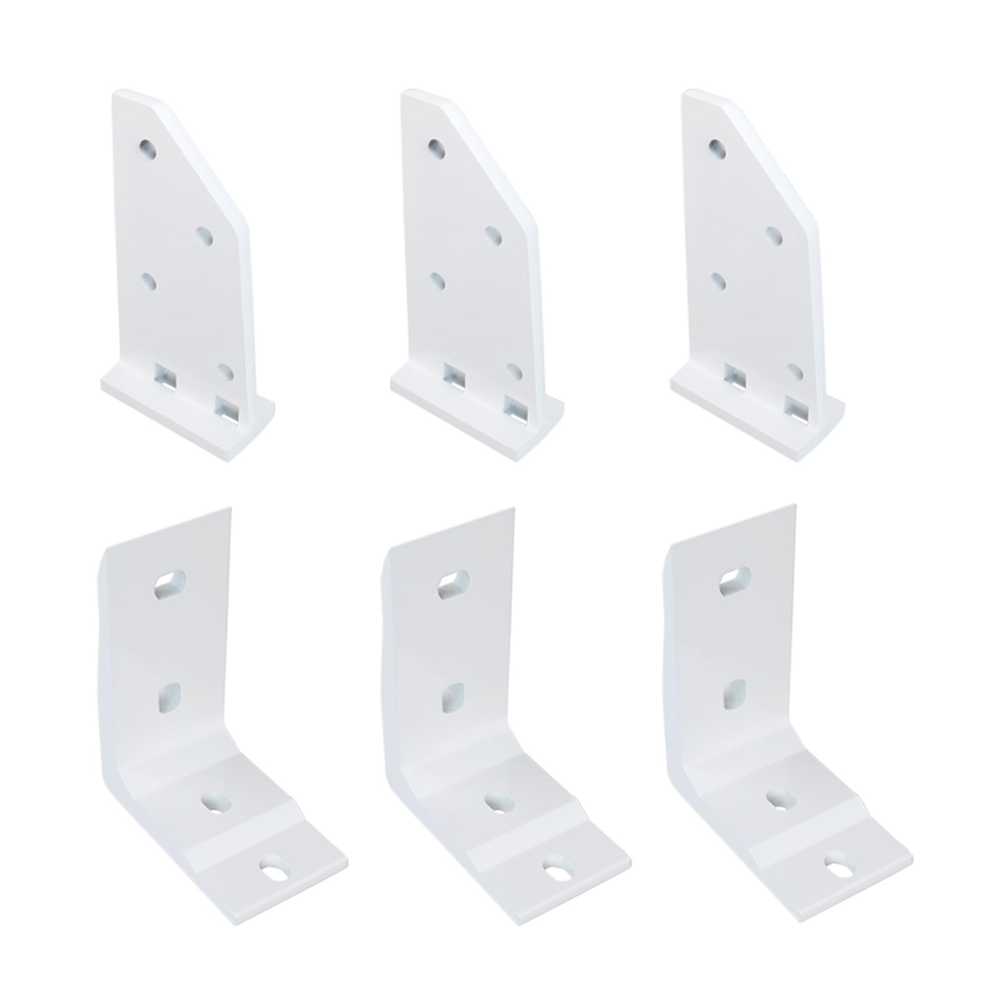 Dachsparrenhalter-Set mit Deckenwinkel für Kassettenmarkise Line, sechs Halterungen abgebildet