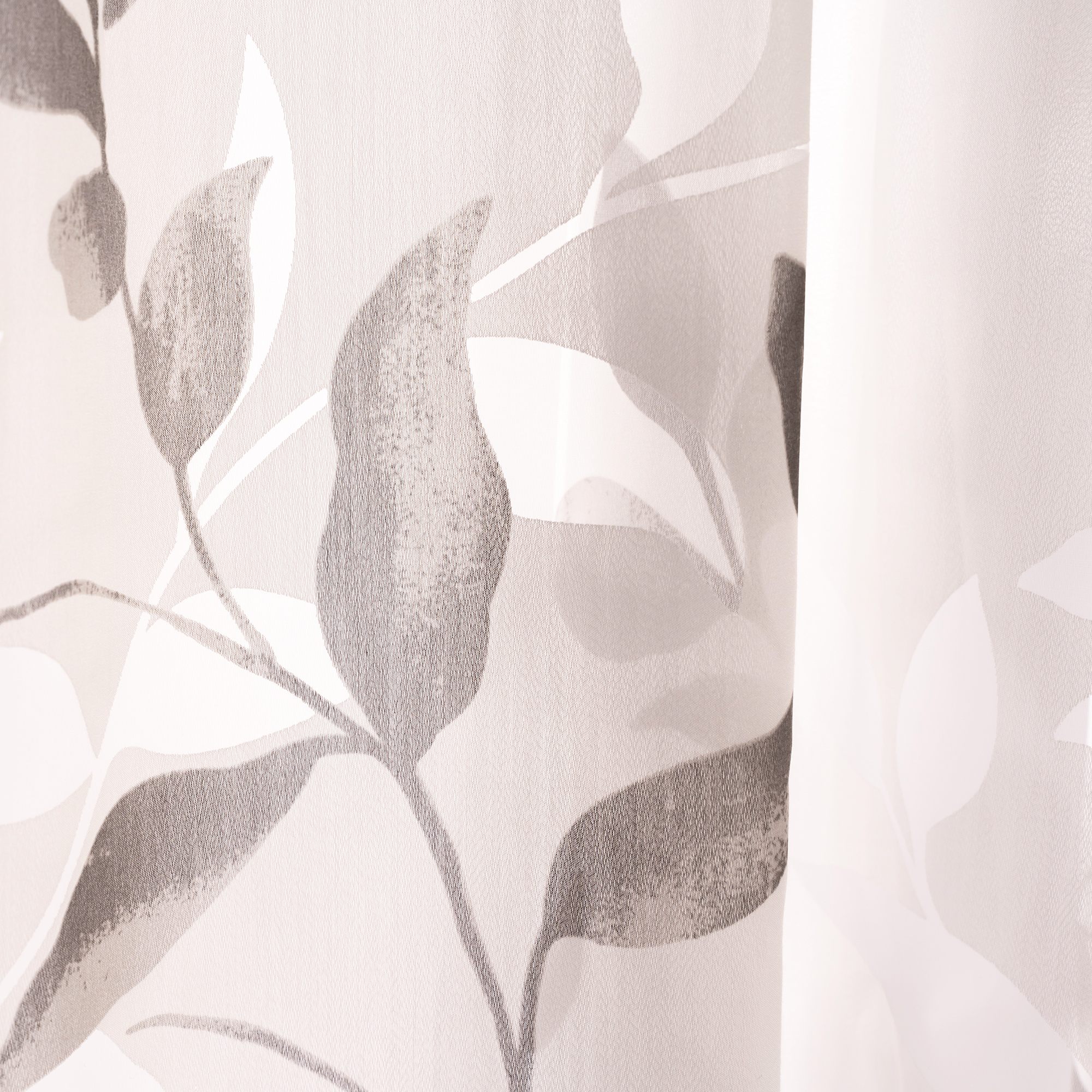 Gardine mit Kombiband und Ausbrenner-Bordüre, zeigt florales Design und transparente Struktur