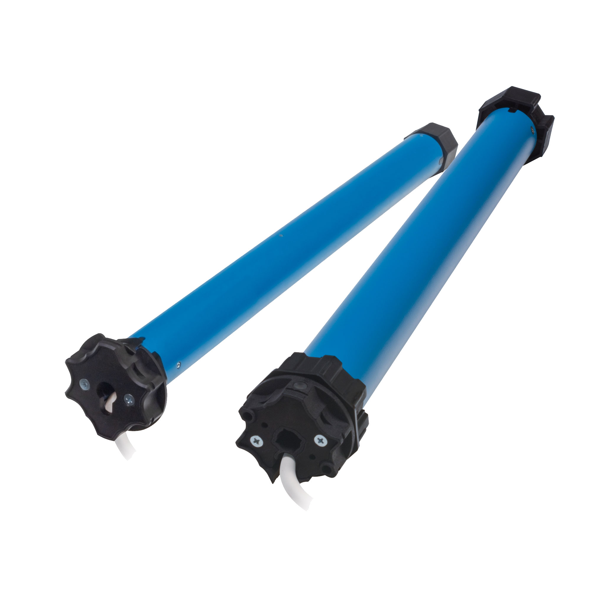 Rollladenmotor classic in zylindrischer Form mit Befestigungselementen an den Enden