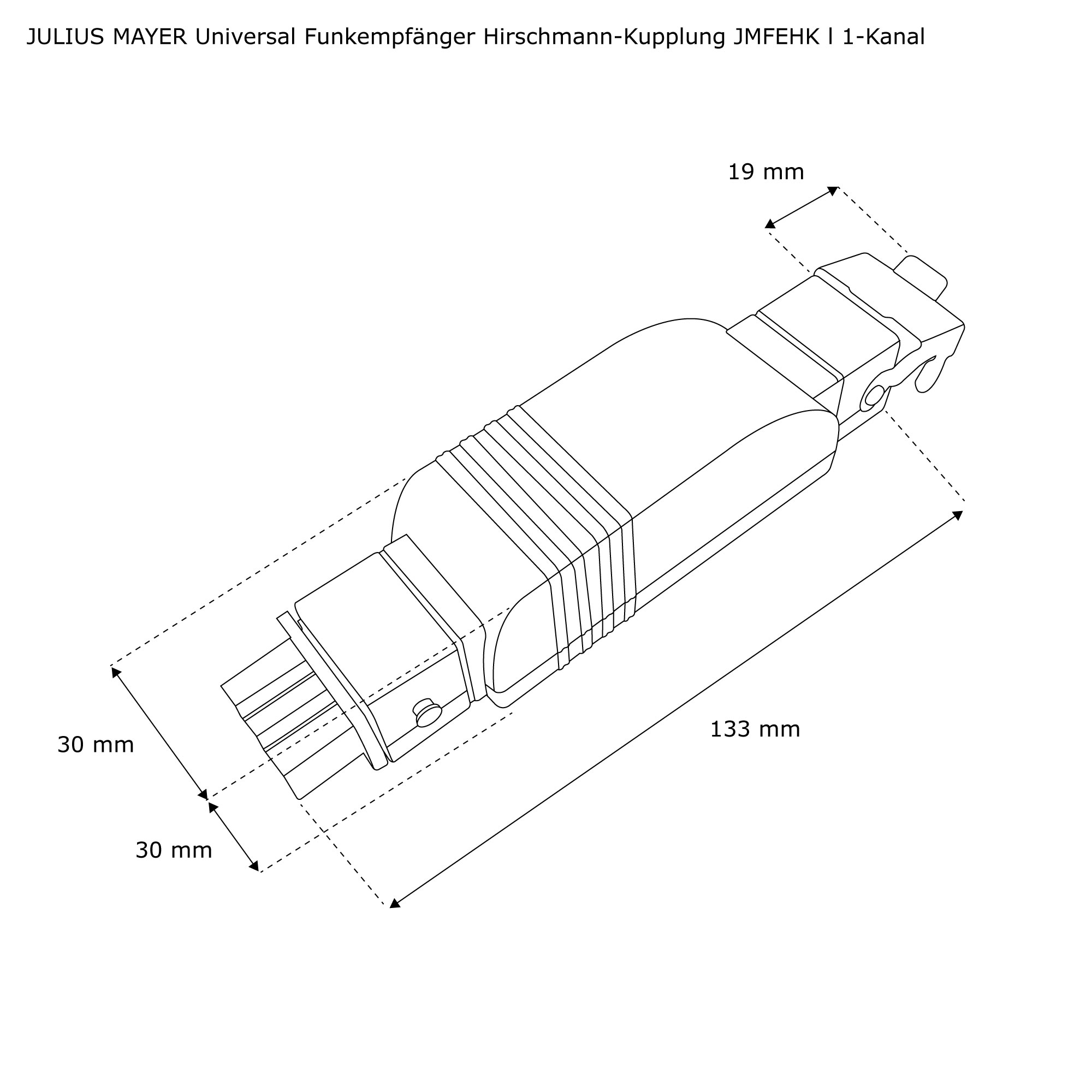slider_image_1379ddddf4fb4fed8eb891d435397127 Technische Zeichnung eines Funkempfängers mit Hirschmann-Kupplung und Maßen
