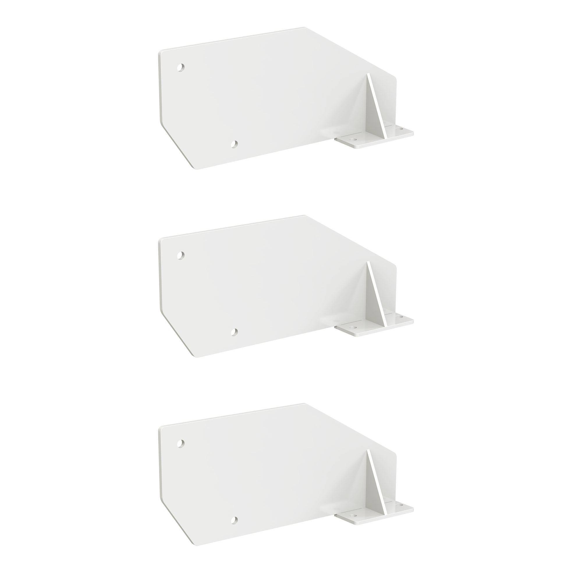 Metallhalterung mit Löchern zur Wandmontage und stabilisierender Strebe