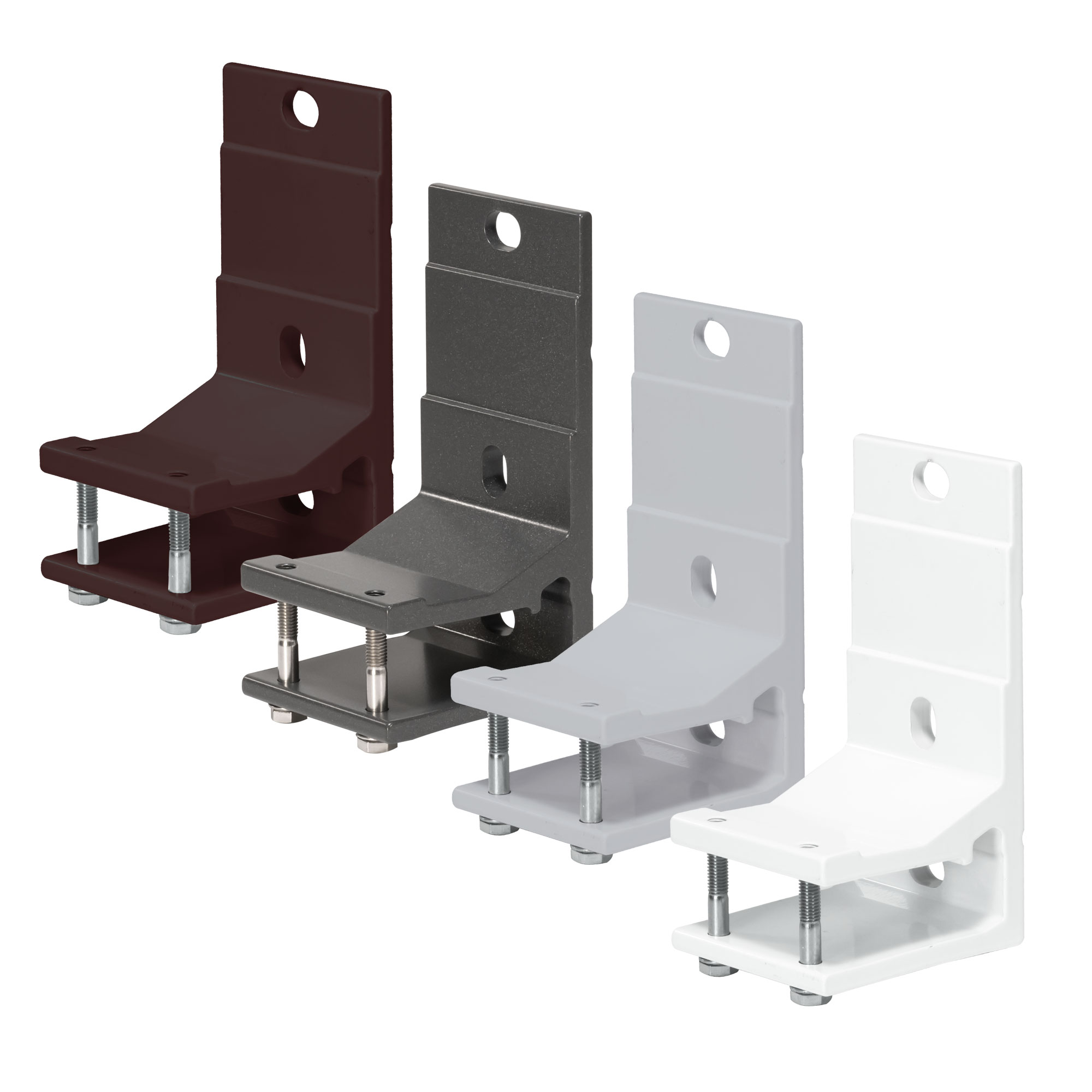 Vier Wandhalterungen für Kassettenmarkise Aedis 2000 in verschiedenen Ausführungen