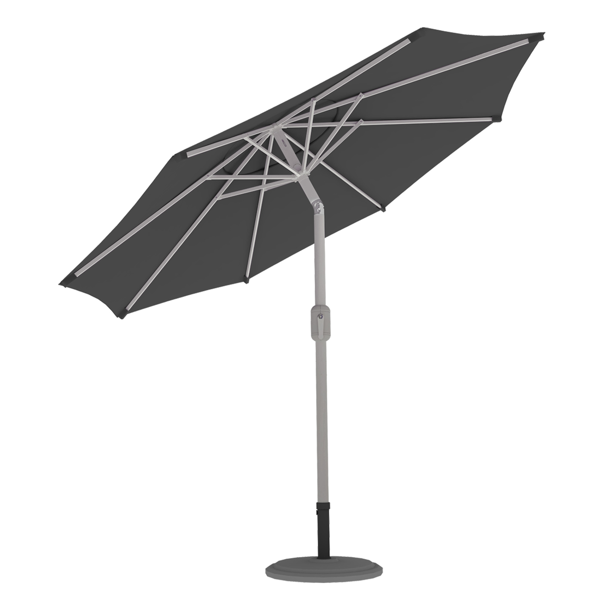 Quadratischer Sonnenschirm mit stabilem Standfuß und verstellbarem Gestell