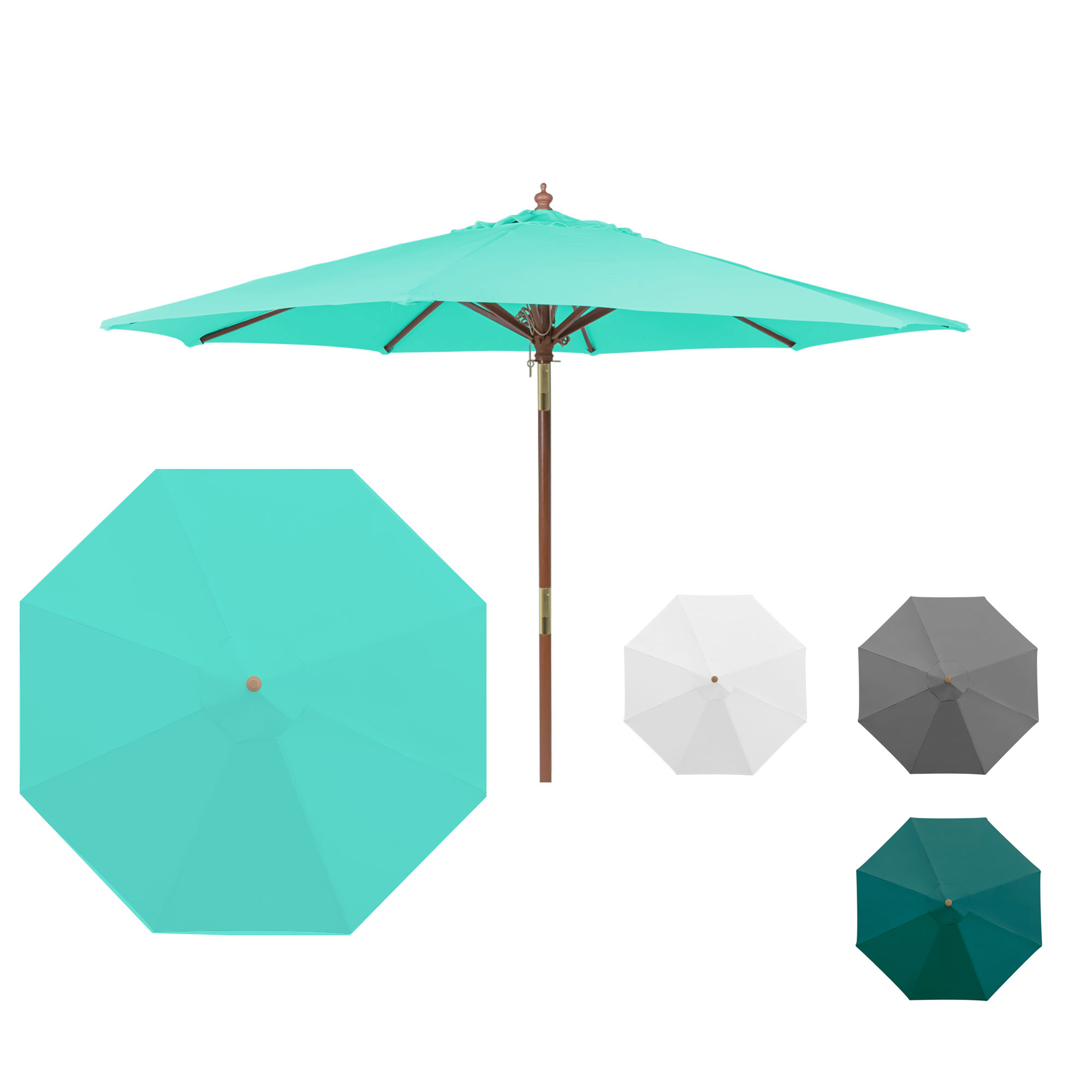 slider_image_63923fb00cfb4563864c89f8ea135f13 Knickbarer Holz-Sonnenschirm mit rundem Schirm und mehreren Farboptionen