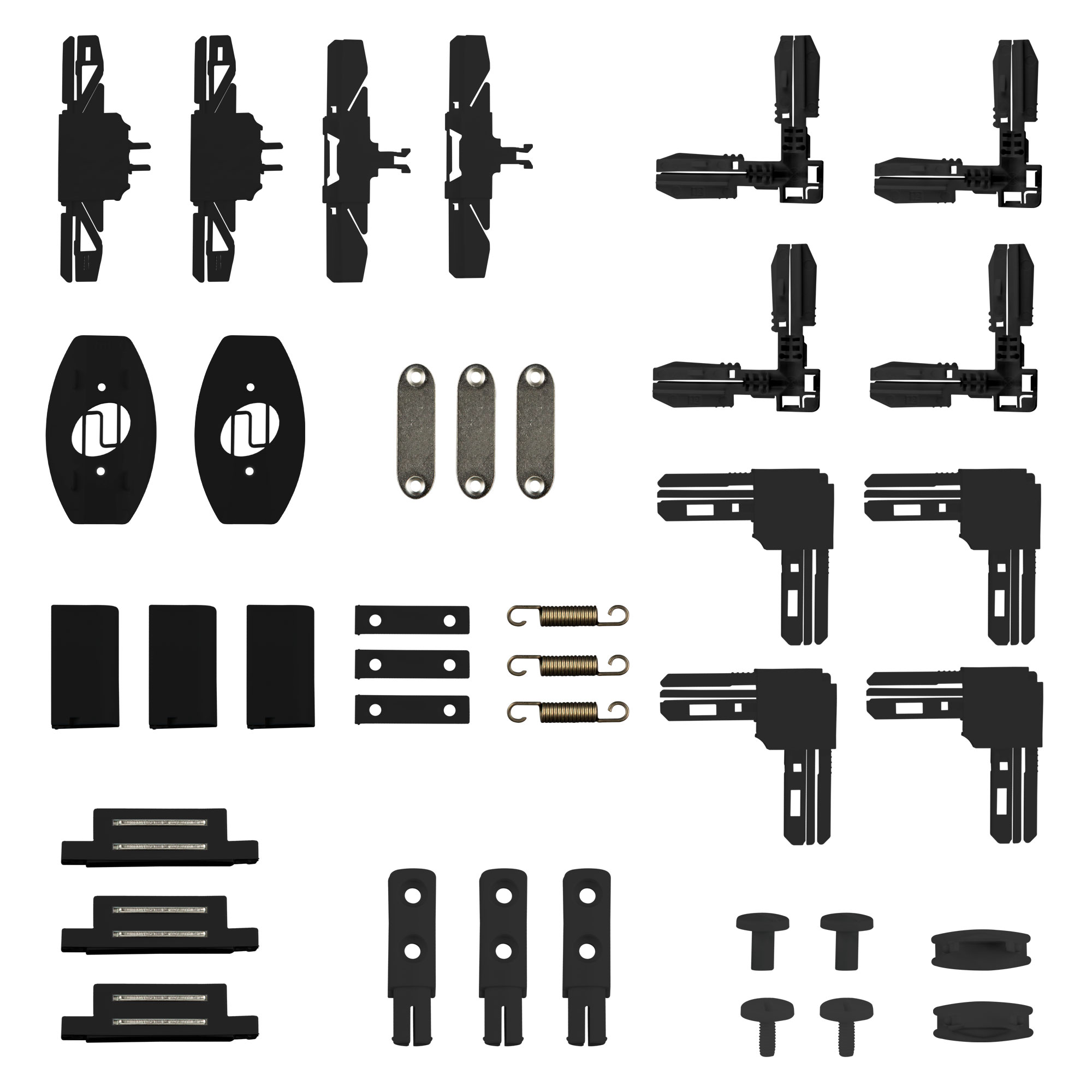 Ersatzteil-Set für Drehrahmen Fliegengittertür mit verschiedenen Befestigungselementen