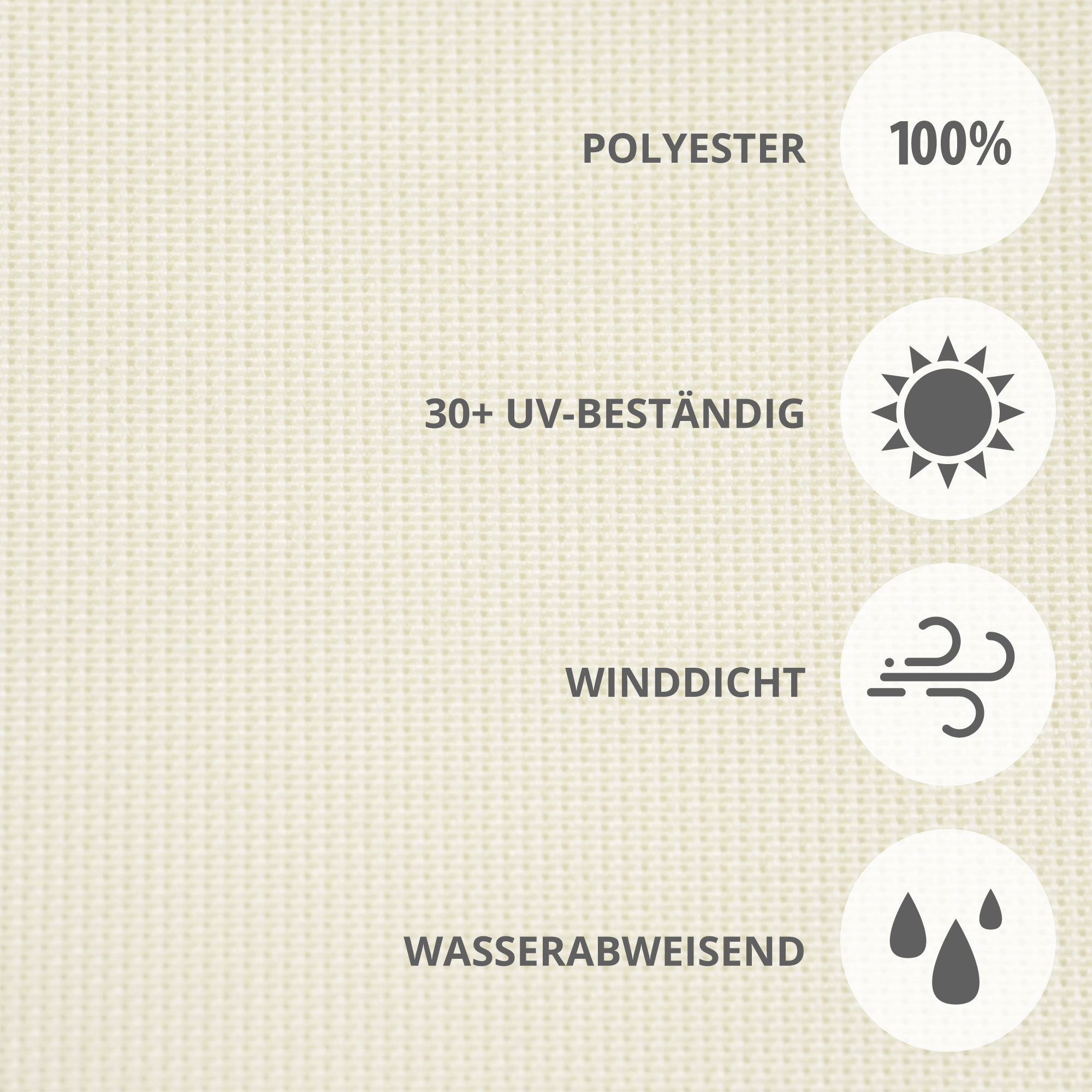 Klemm- und Balkonmarkise aus Polyester, UV-beständig, winddicht, wasserabweisend