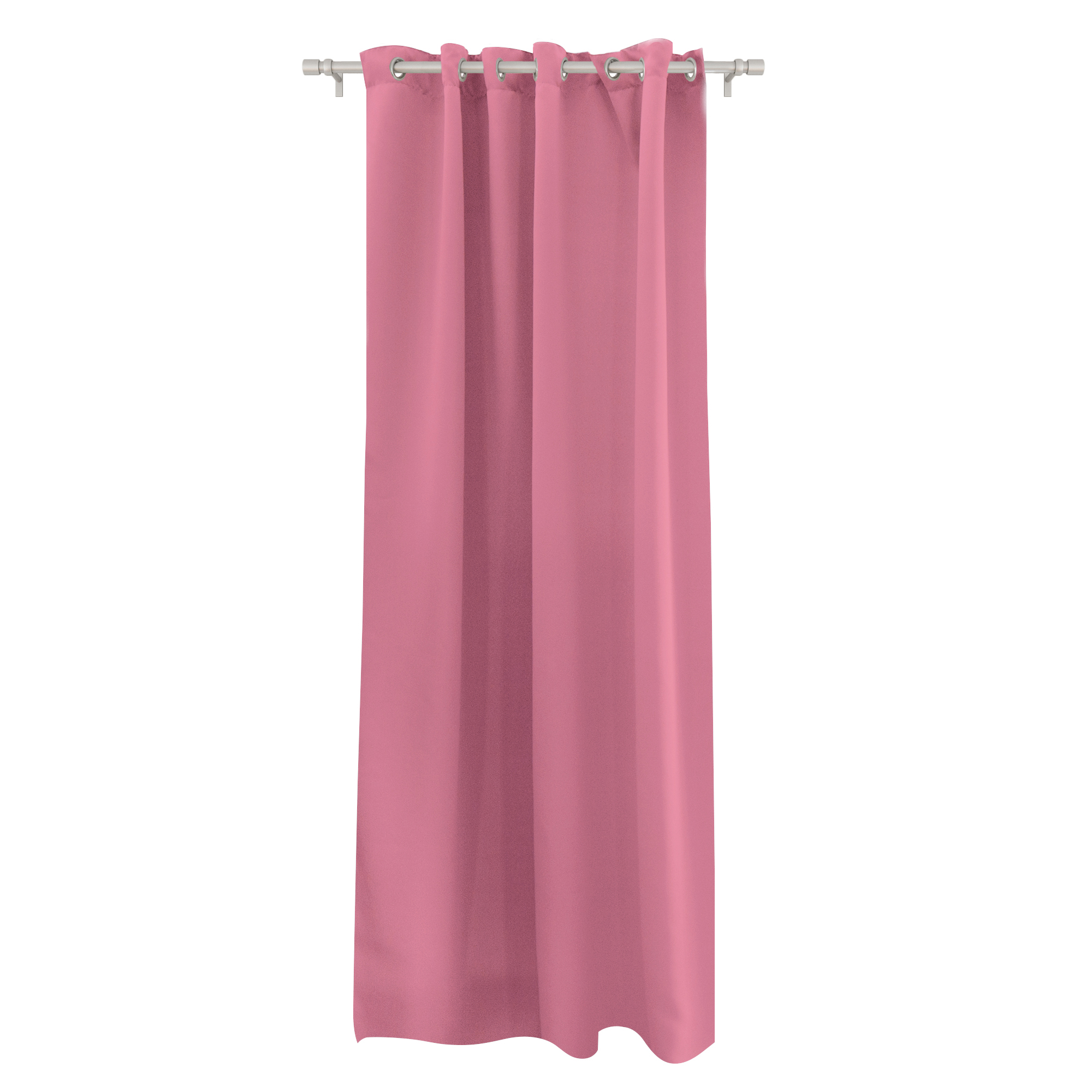 Ösenvorhang an Stange hängend, glatter Stoff, geeignet zur Raumverdunkelung oder Dekoration