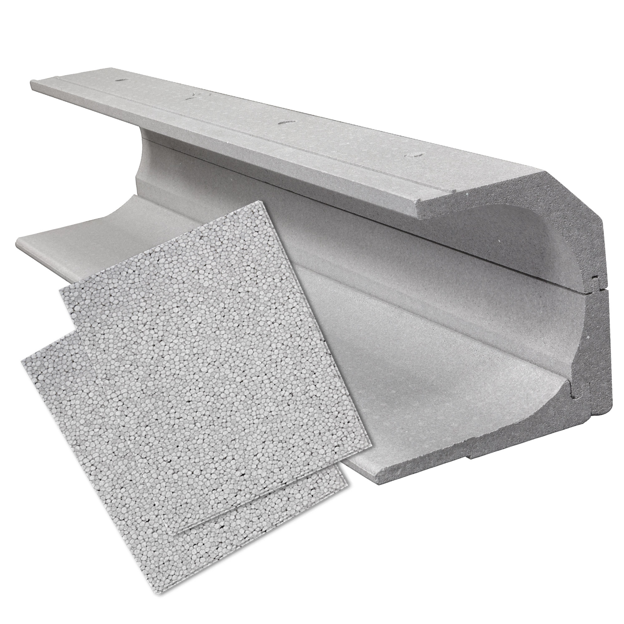 Bauteil mit Hohlraum und zwei strukturierten Platten, möglicherweise für Isolierung oder Bauzwecke