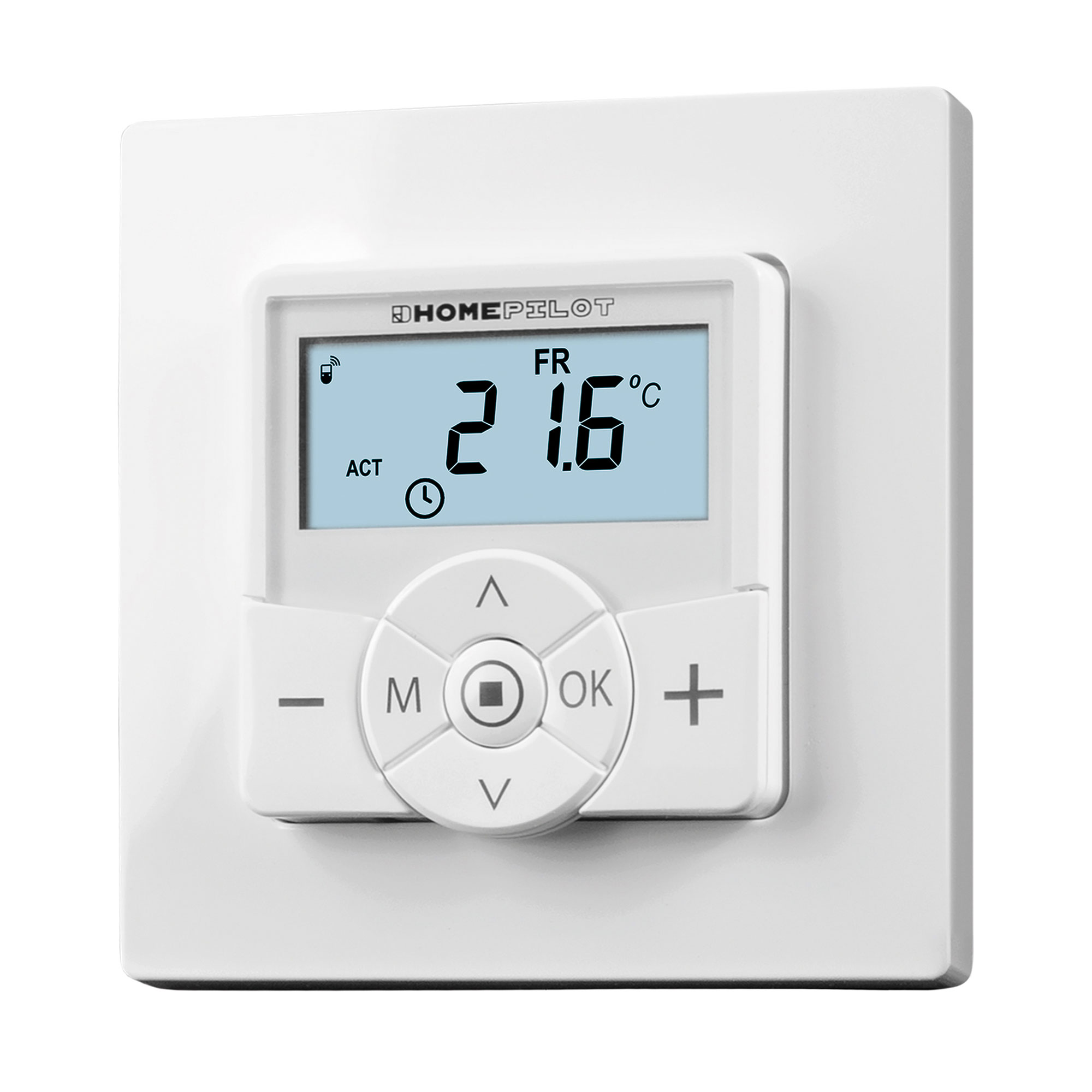 Smartes Raumthermostat mit Display und Bedientasten zur Temperaturregelung