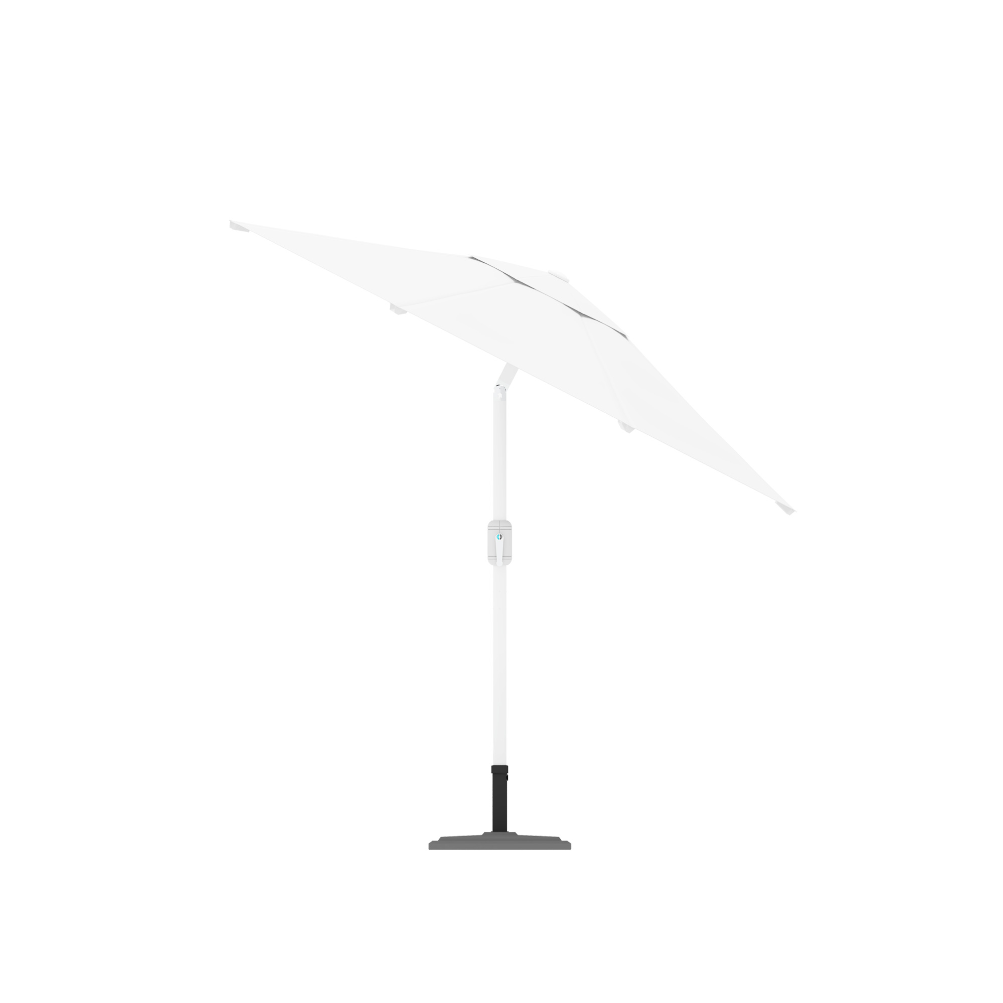 Freistehender Sonnenschirm mit verstellbarem Gestell und rundem Schirm