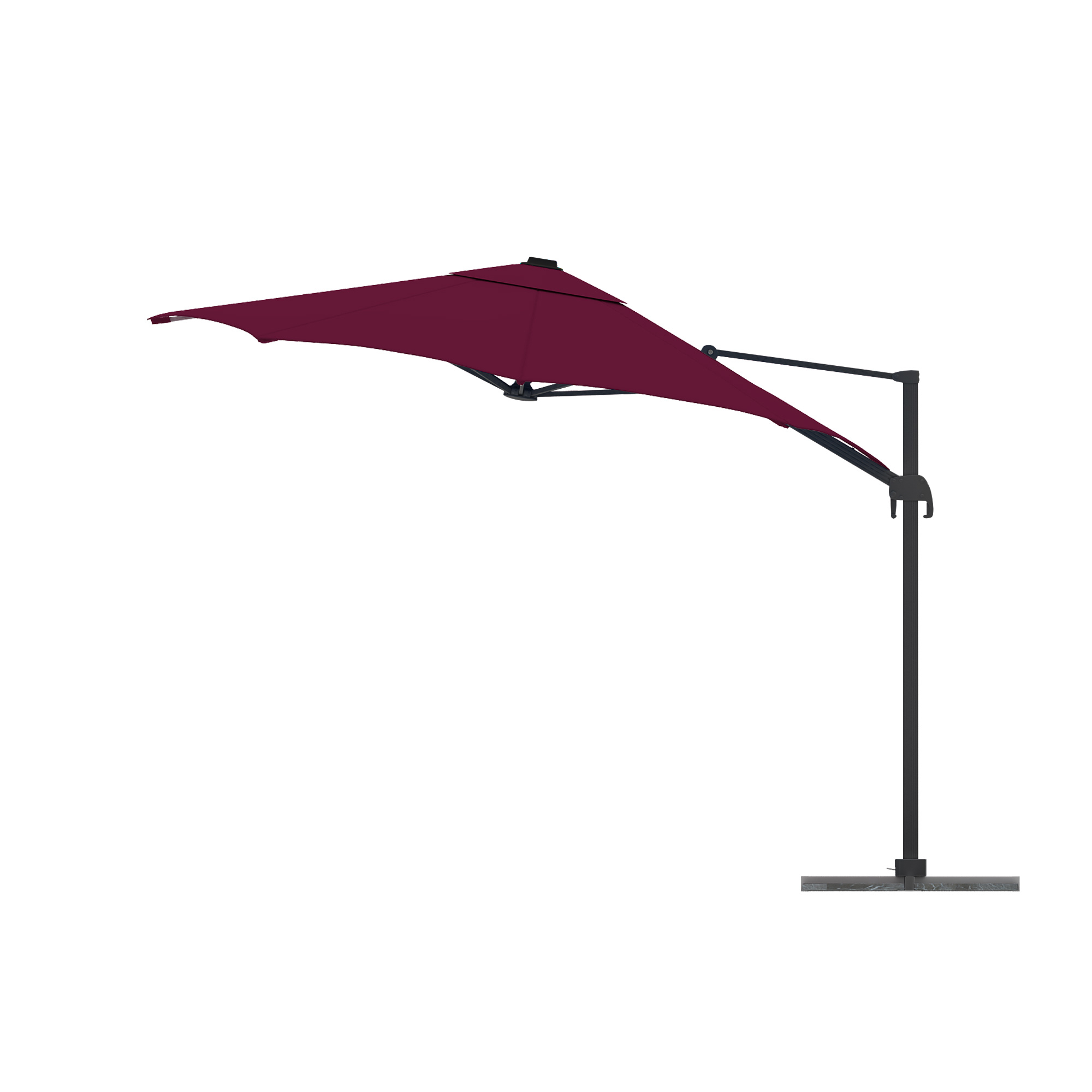 slider_image_526e76abdd2b4e98b7b0f6bee1cae8dc Freistehender Ampelschirm mit seitlichem Ständer und schwenkbarem Schirmdach
