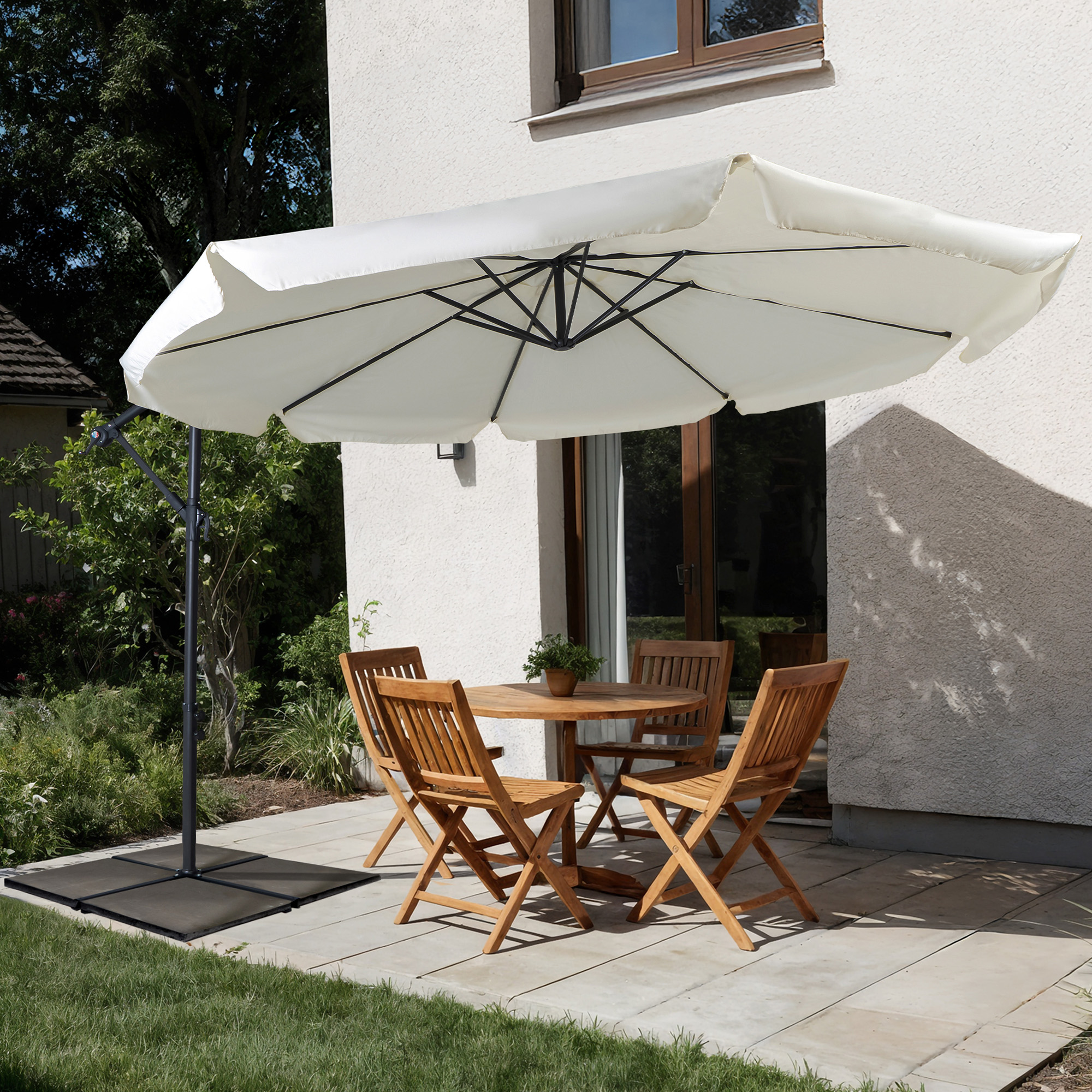 Basic Gartenschirm Rund | 3 m, ecru