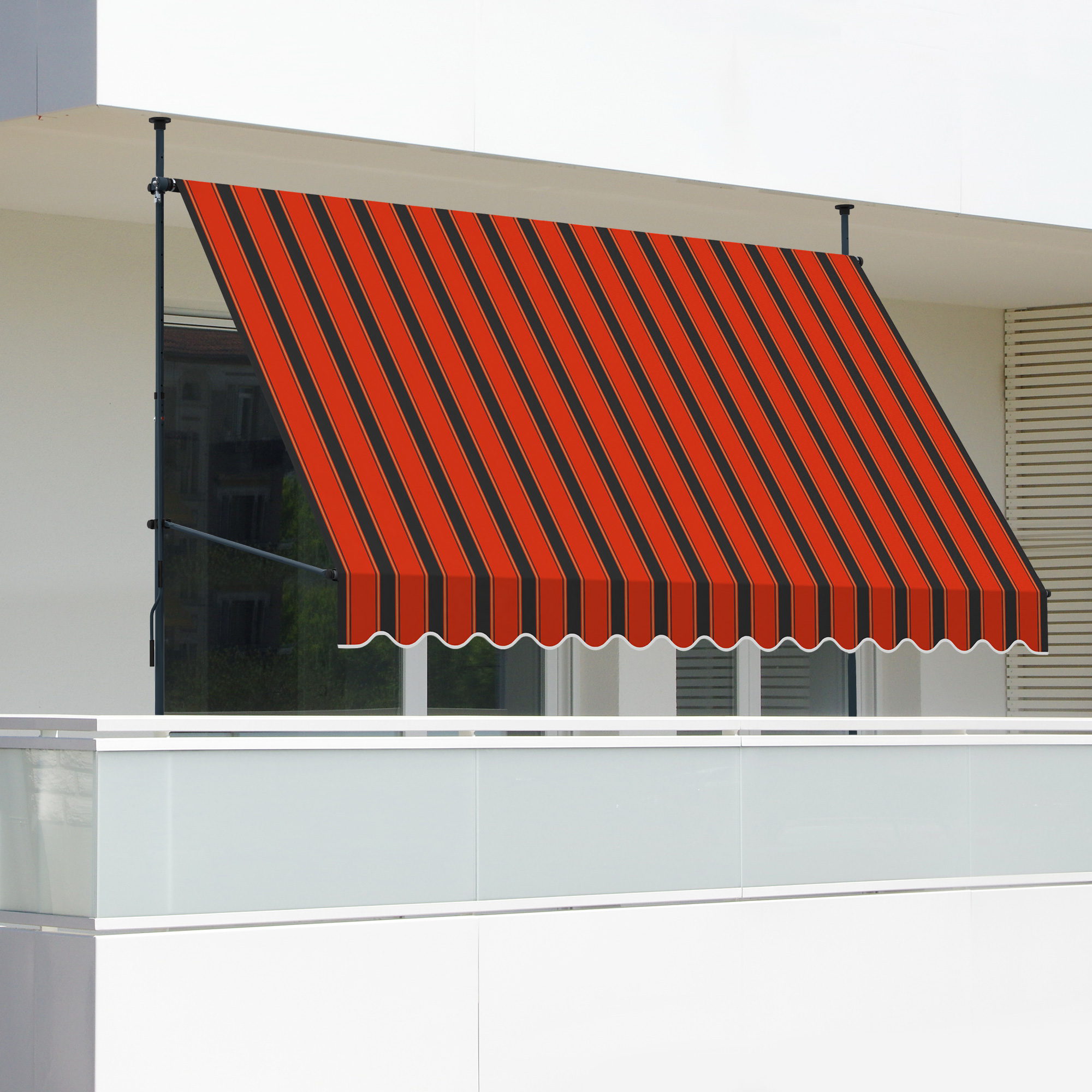 slider_image_01928ab390eb7eb7bed3615b8eaf6122 Balkonmarkise JAM 2000 montiert an einem Balkon zur Beschattung
