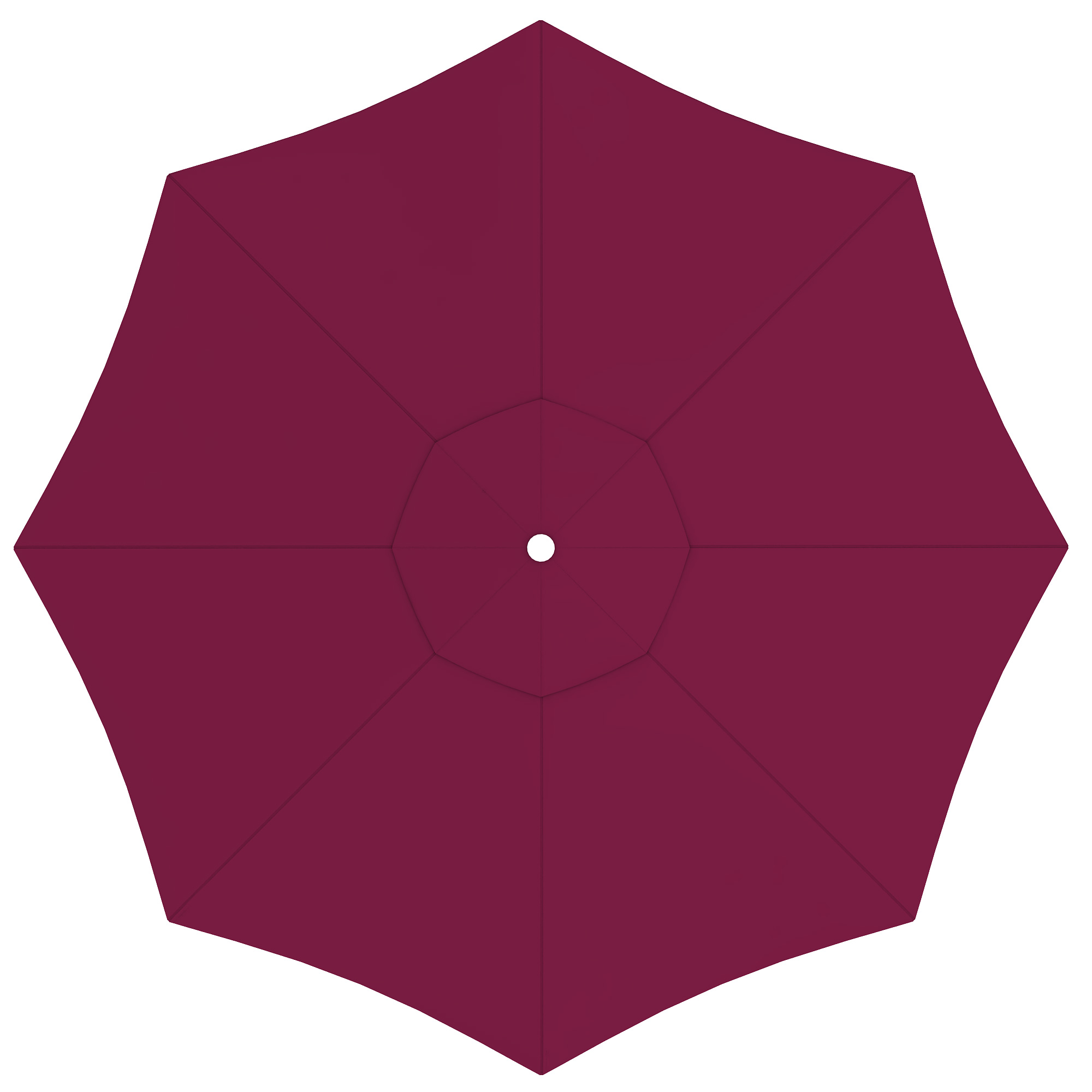 Quadratische Bespannung für Sonnenschirm mit zentraler Öffnung